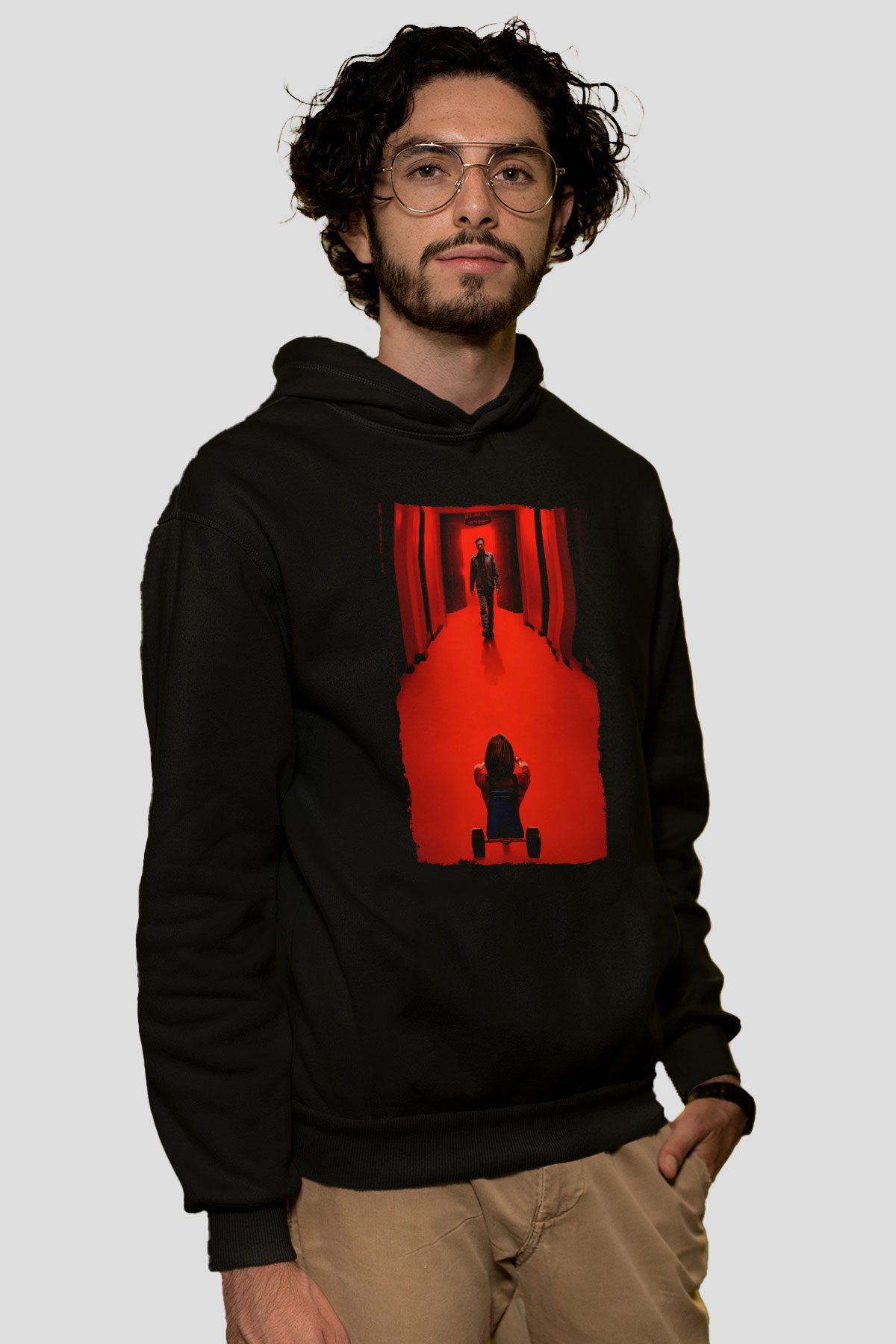 Unisex Doktor Uyku (Doctor Sleep) Baskılı Siyah Kapüşonlu Sweatshirt
