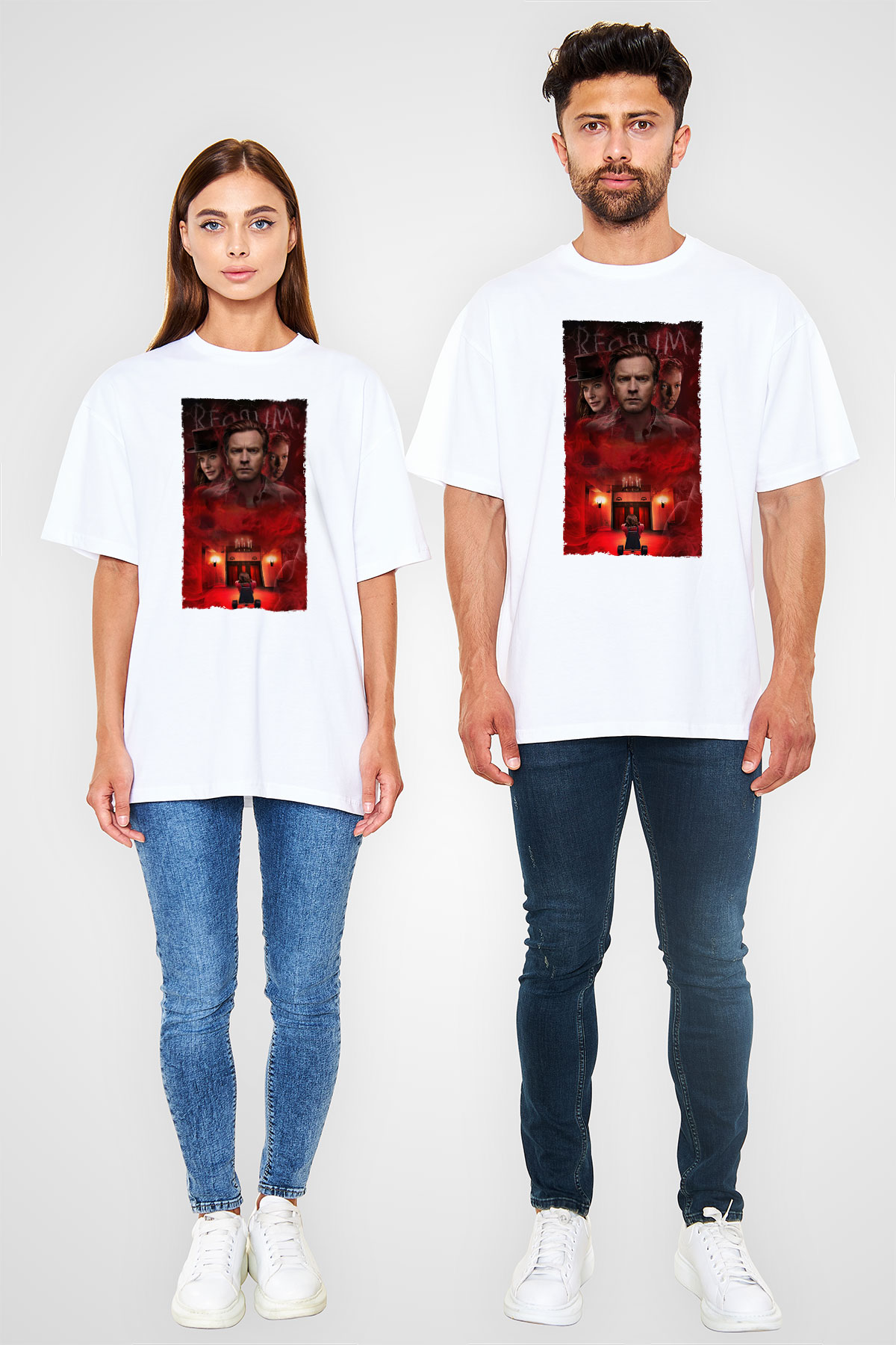 Unisex Doktor Uyku - Doctor Sleep Baskılı Beyaz Oversize Oversize T-shirt