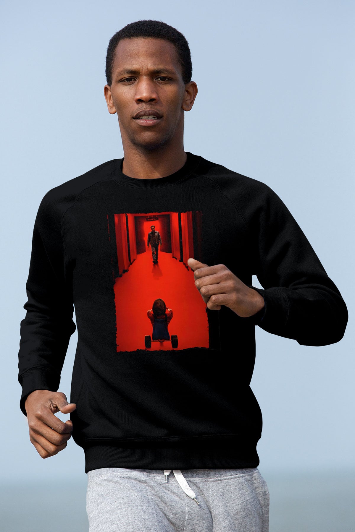 Unisex Doktor Uyku (Doctor Sleep) Baskılı Siyah Sweatshirt