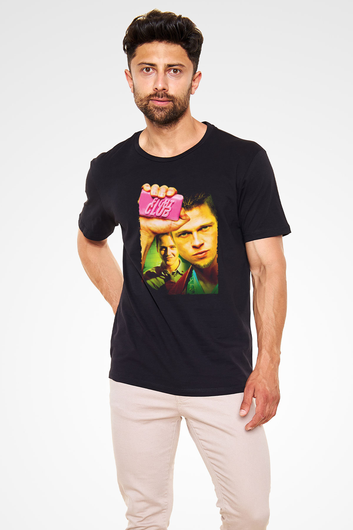 Dövüş Kulübü (Fight Club) Baskılı Siyah T-shirt