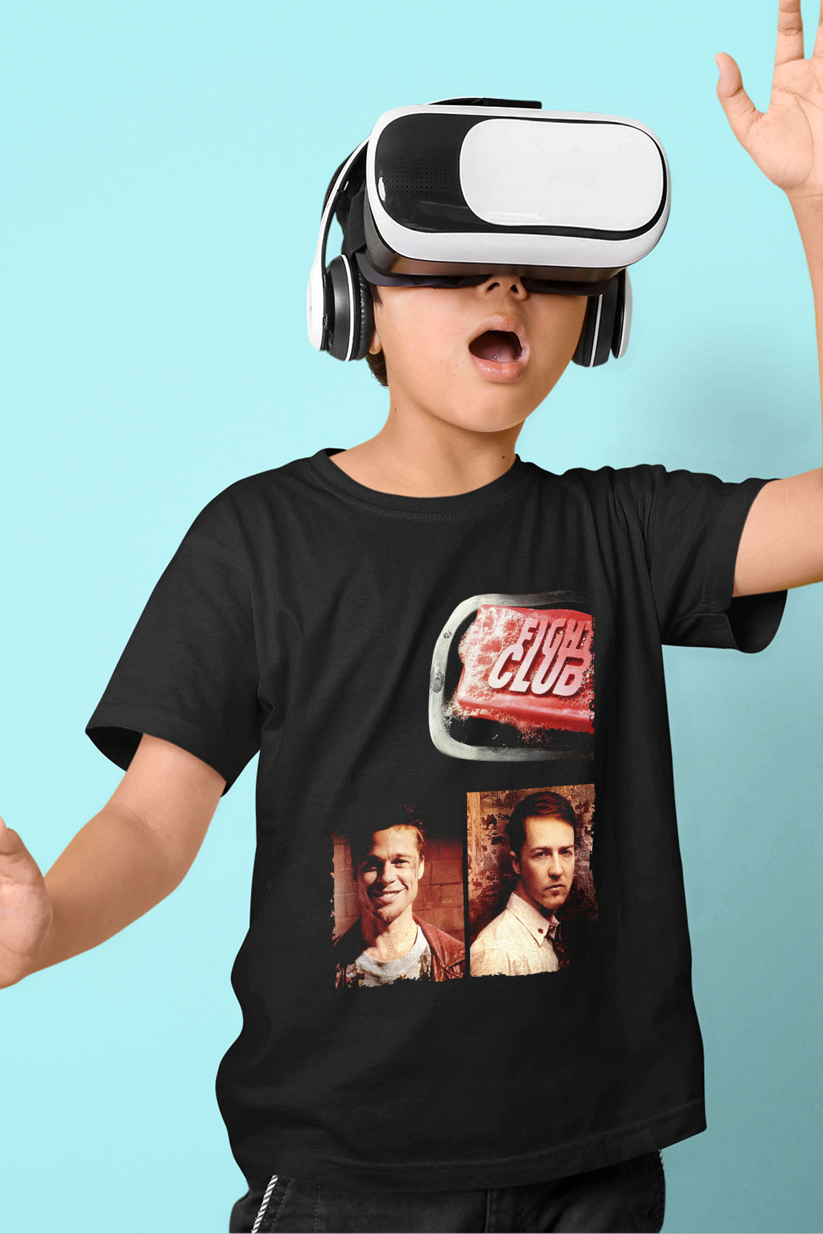 Unisex Dövüş Kulübü (Fight Club) Baskılı Siyah Çocuk Tişört
