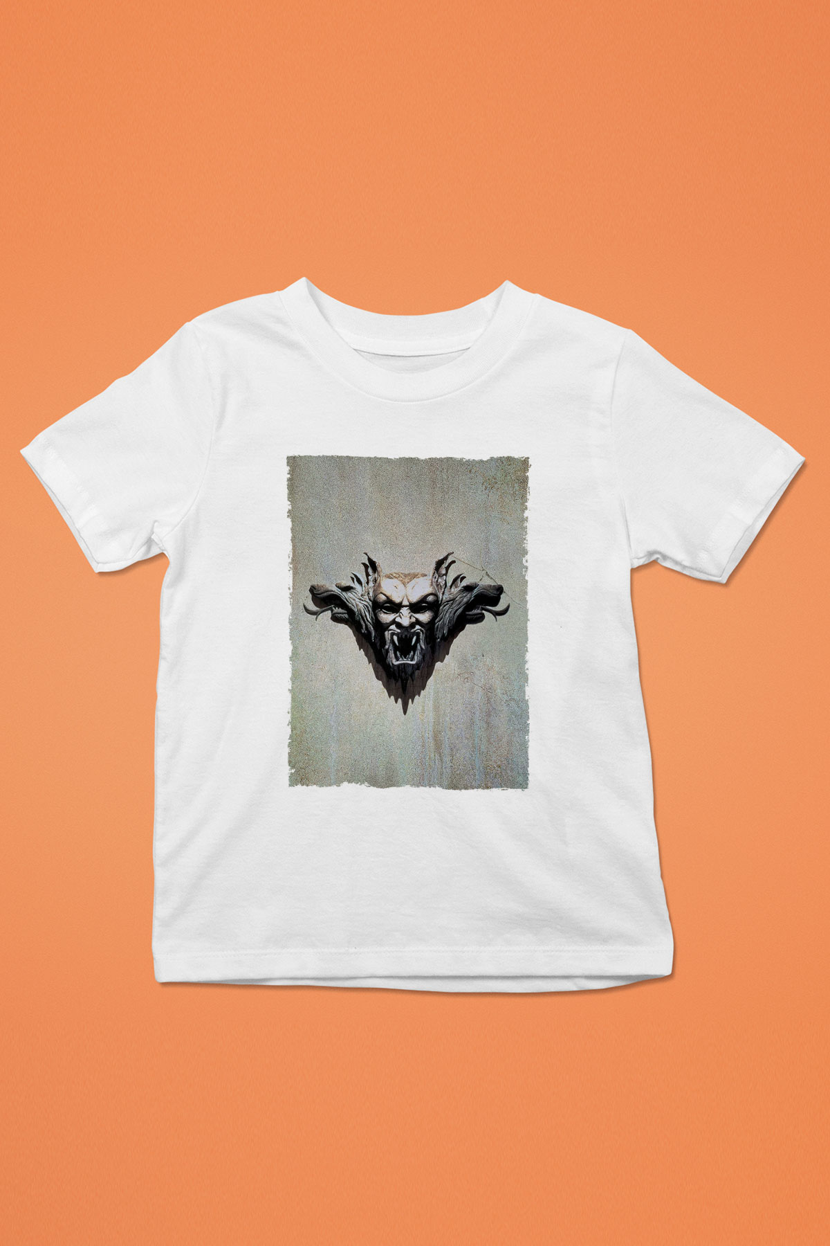 Unisex Drakula Baskılı Beyaz Çocuk Tshirt