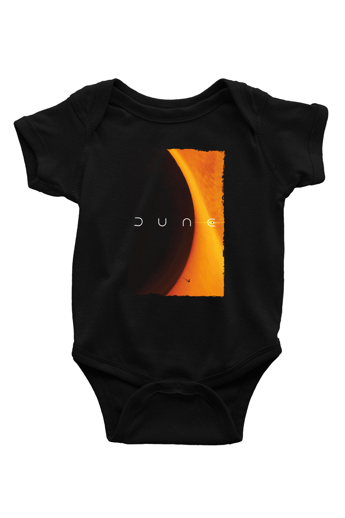 Unisex Dune Baskılı Siyah Bebek Body - Zıbın