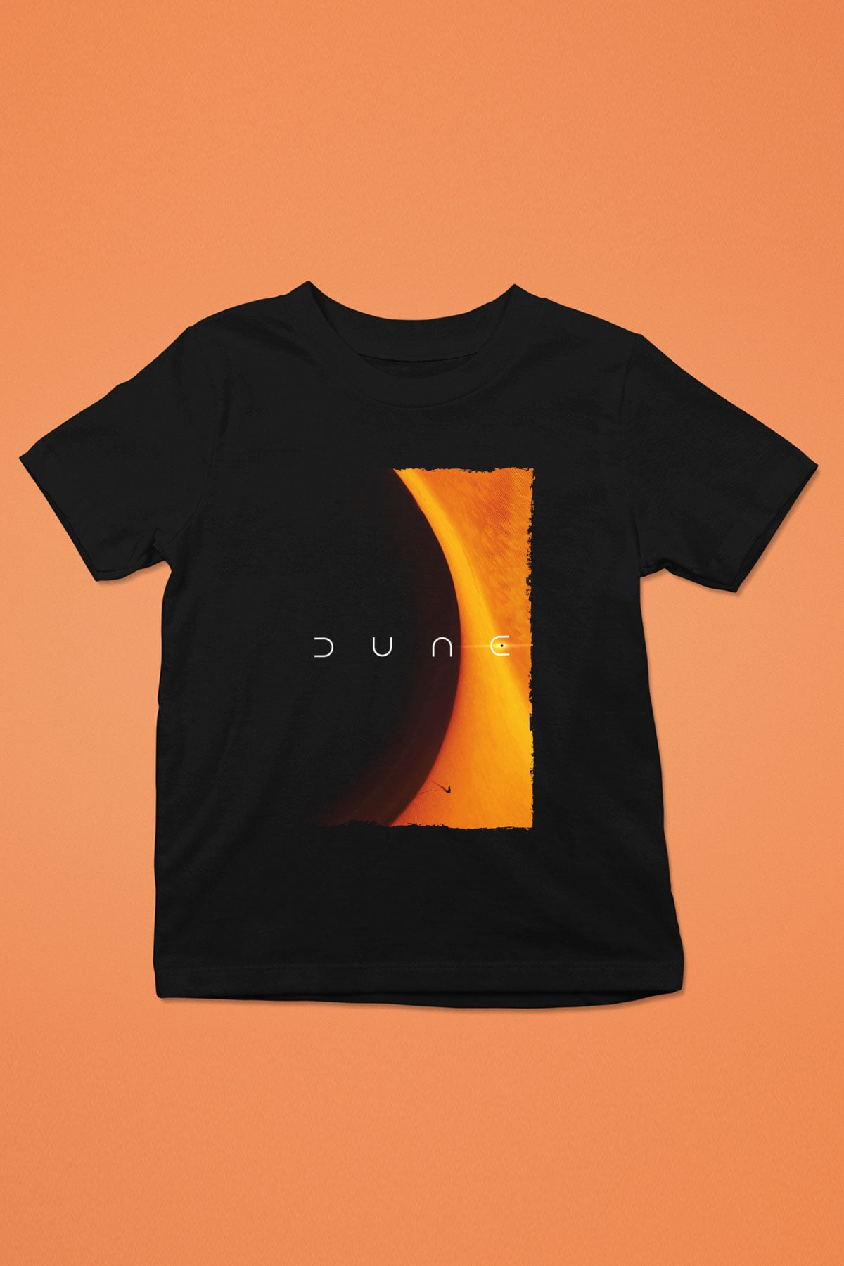 Unisex Dune Baskılı Siyah Çocuk T-Shirt