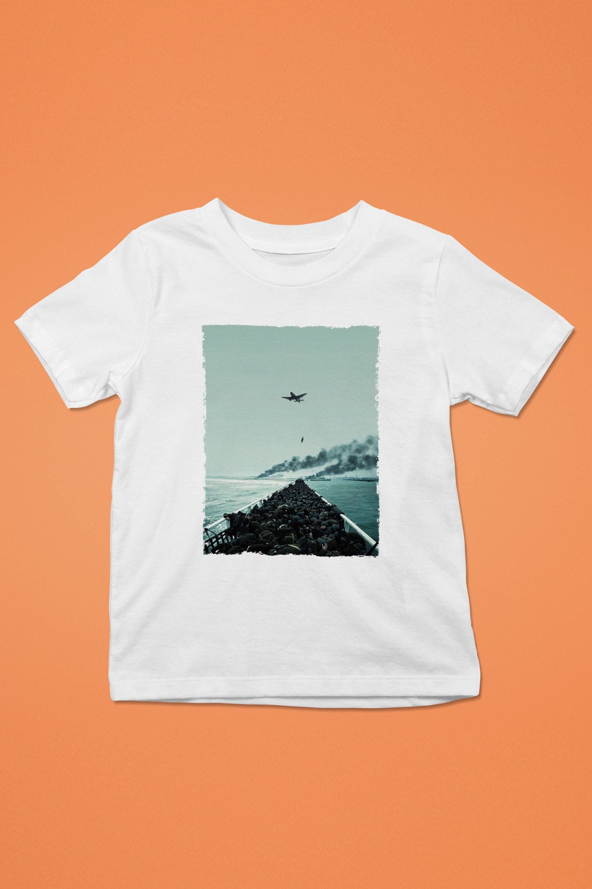 Unisex Dunkirk Baskılı Beyaz Çocuk Tshirt