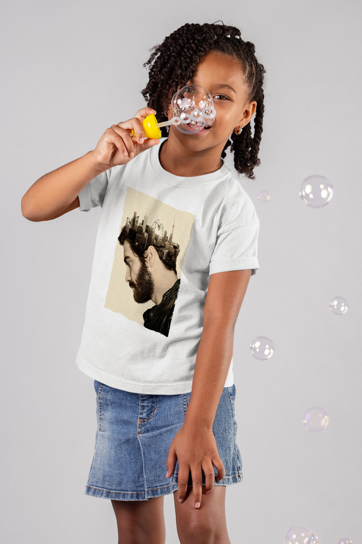 Unisex Düşman (Enemy) Baskılı Beyaz Çocuk Tshirt