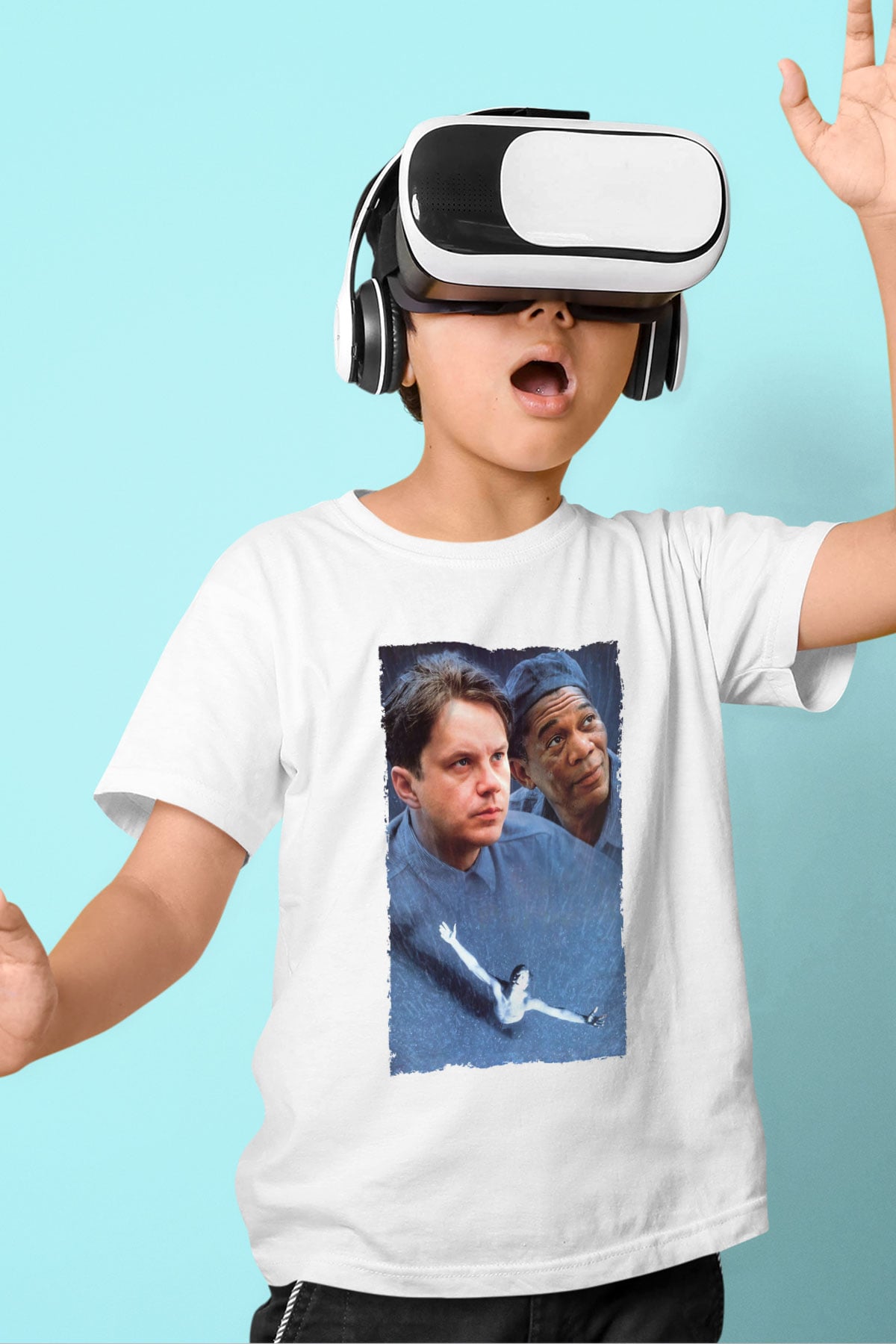 Unisex Esaretin Bedeli (The Shawshank Redemption) Baskılı Beyaz Çocuk Tişört