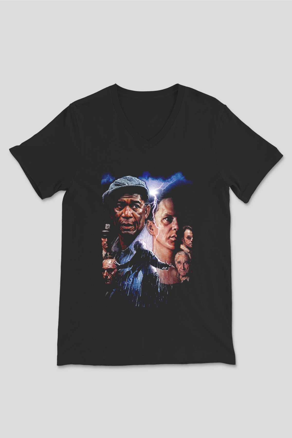 Unisex Esaretin Bedeli (The Shawshank Redemption) Baskılı Siyah V Yaka Tshirt