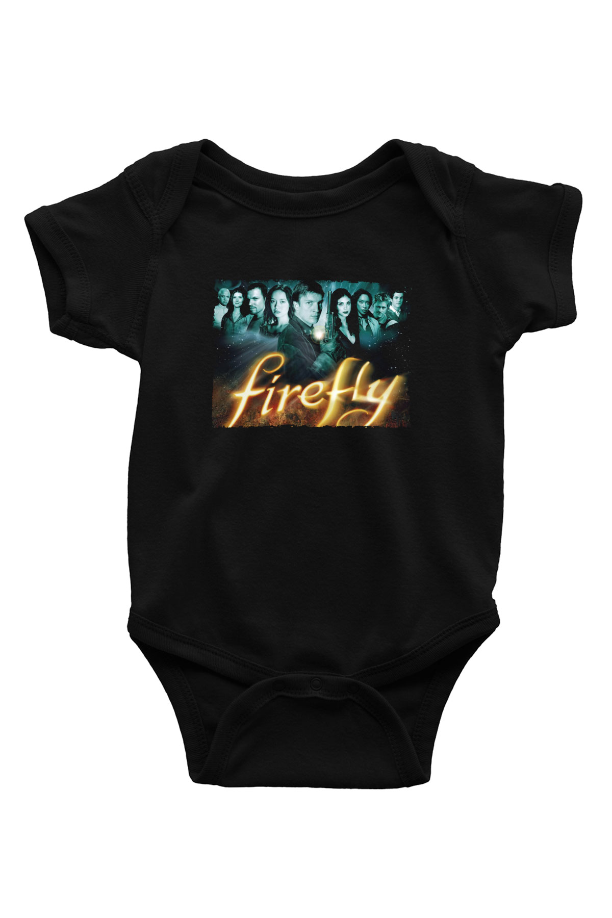 Unisex Firefly Baskılı Siyah Çocuk Unisex Tişört