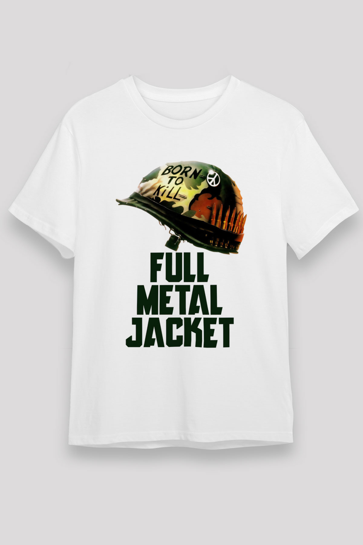 Full Metal Jacket Baskılı Beyaz Tshirt