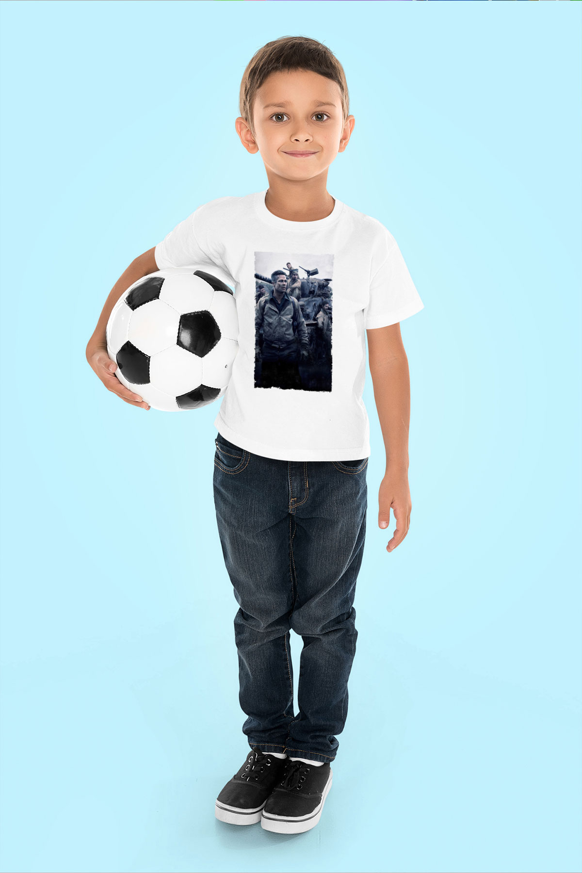 Unisex Fury Baskılı Beyaz Çocuk Tshirt