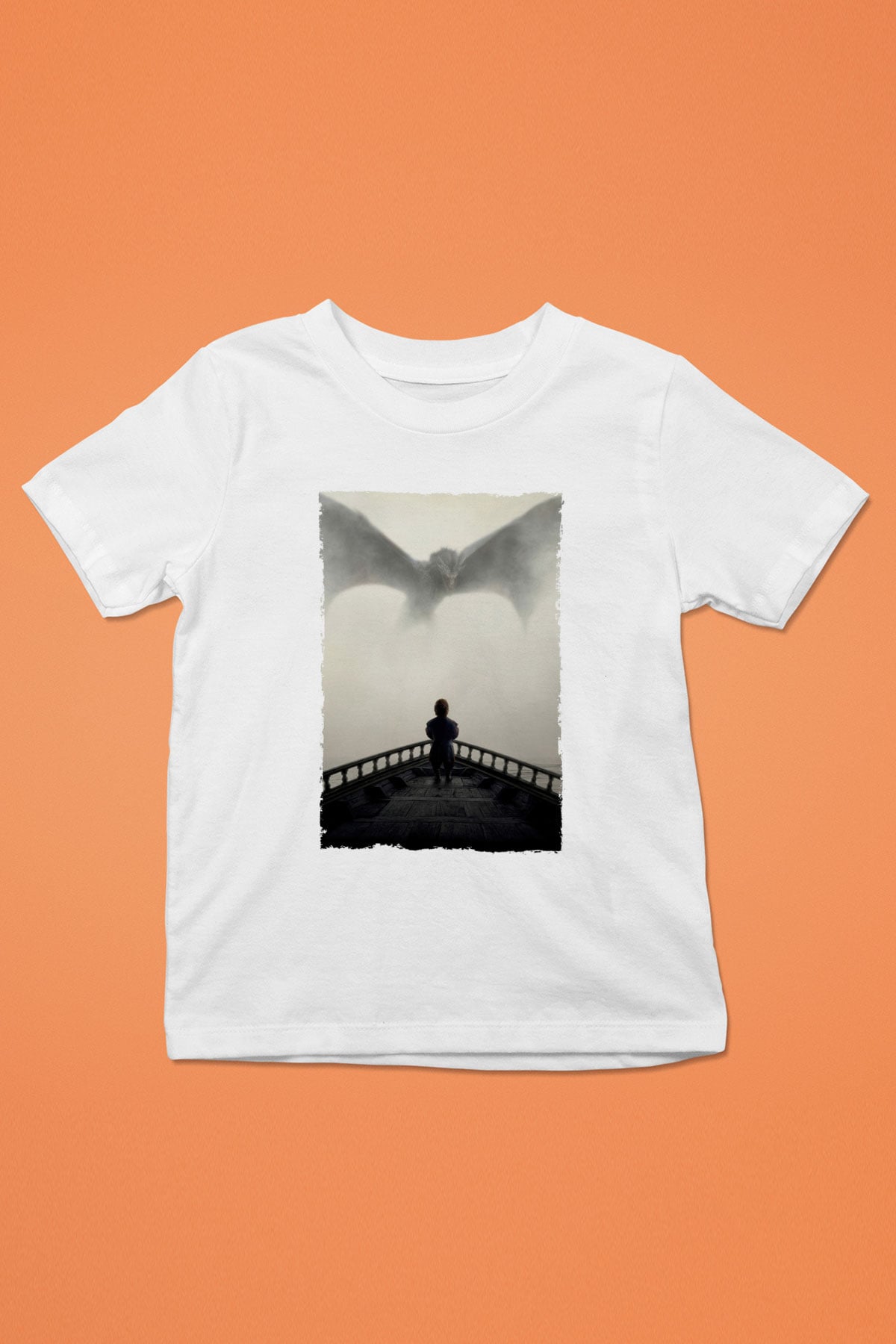 Unisex Game of Thrones Baskılı Beyaz Çocuk Tişört