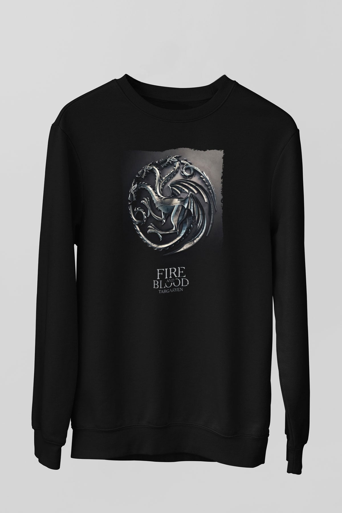 Unisex Game of Thrones Siyah Unisex Sweatshirt