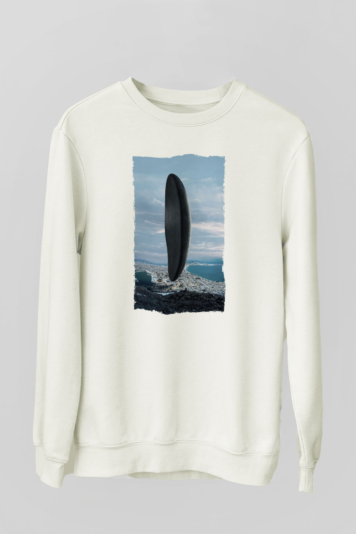 Unisex Geliş Arrival Baskılı Beyaz Sweatshirt