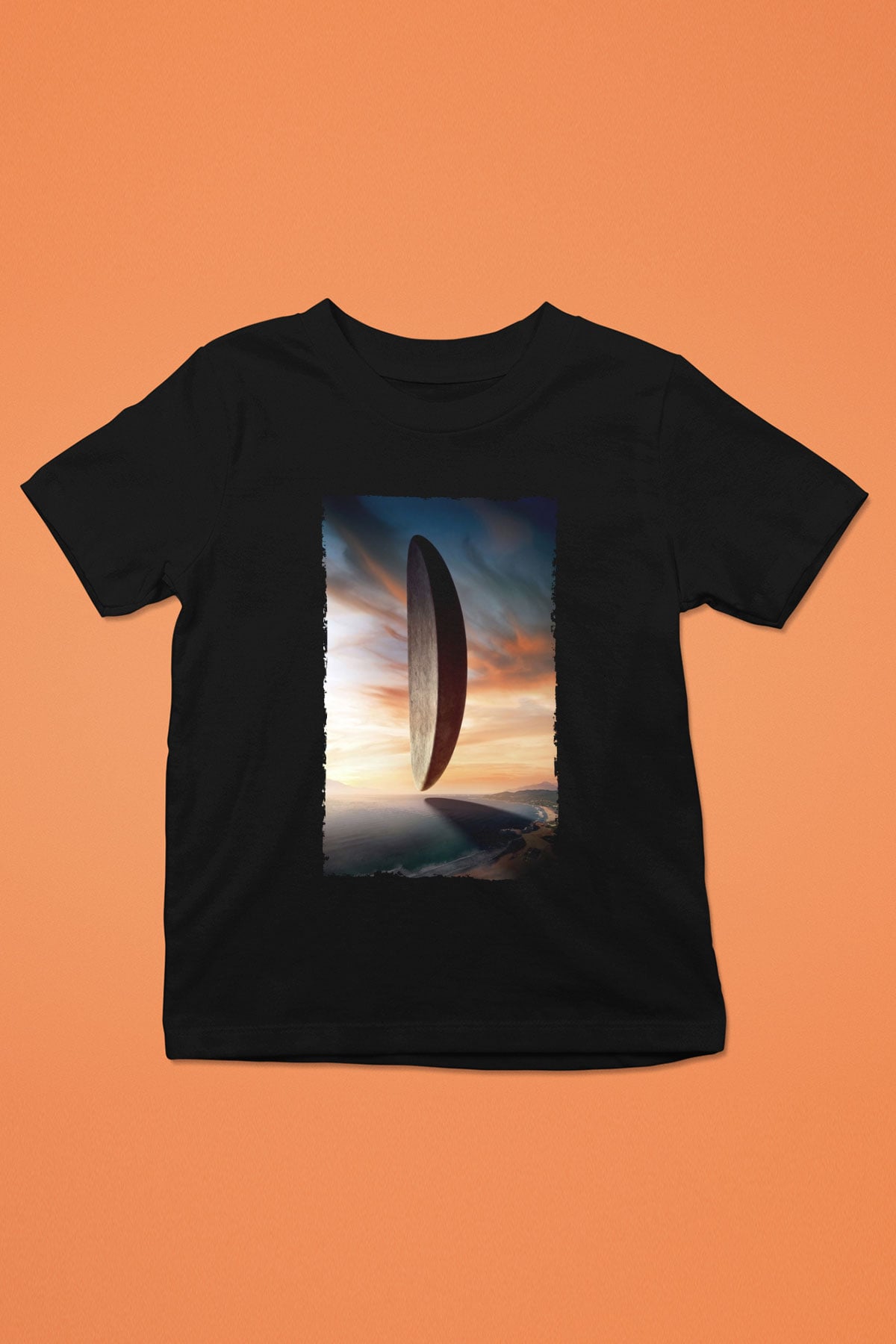 Unisex Geliş (Arrival) Baskılı Siyah Çocuk Tişört