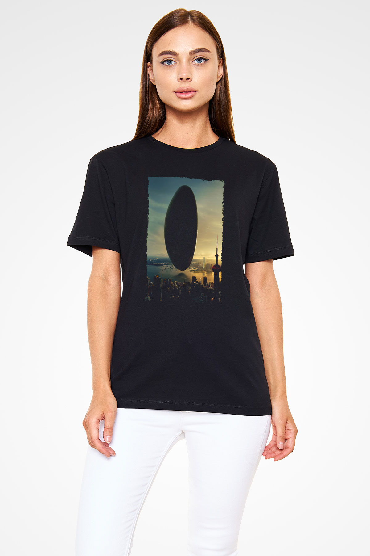Geliş (Arrival) Baskılı Siyah Tshirt