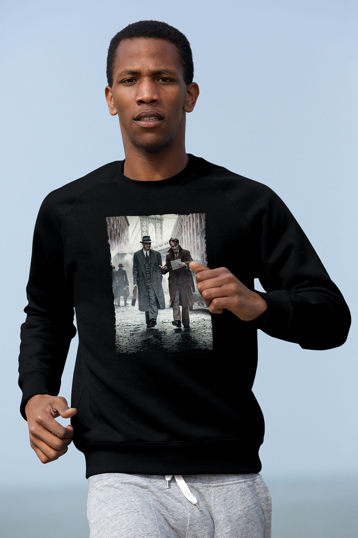 Unisex Genius Baskılı Siyah Sweatshirt