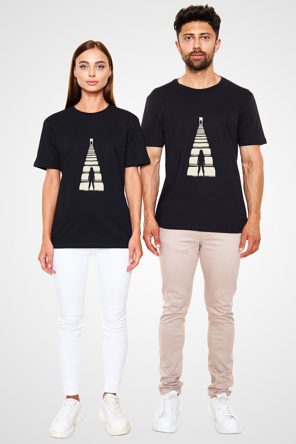 Gizli Gerçek (Run) Baskılı Siyah Tshirt