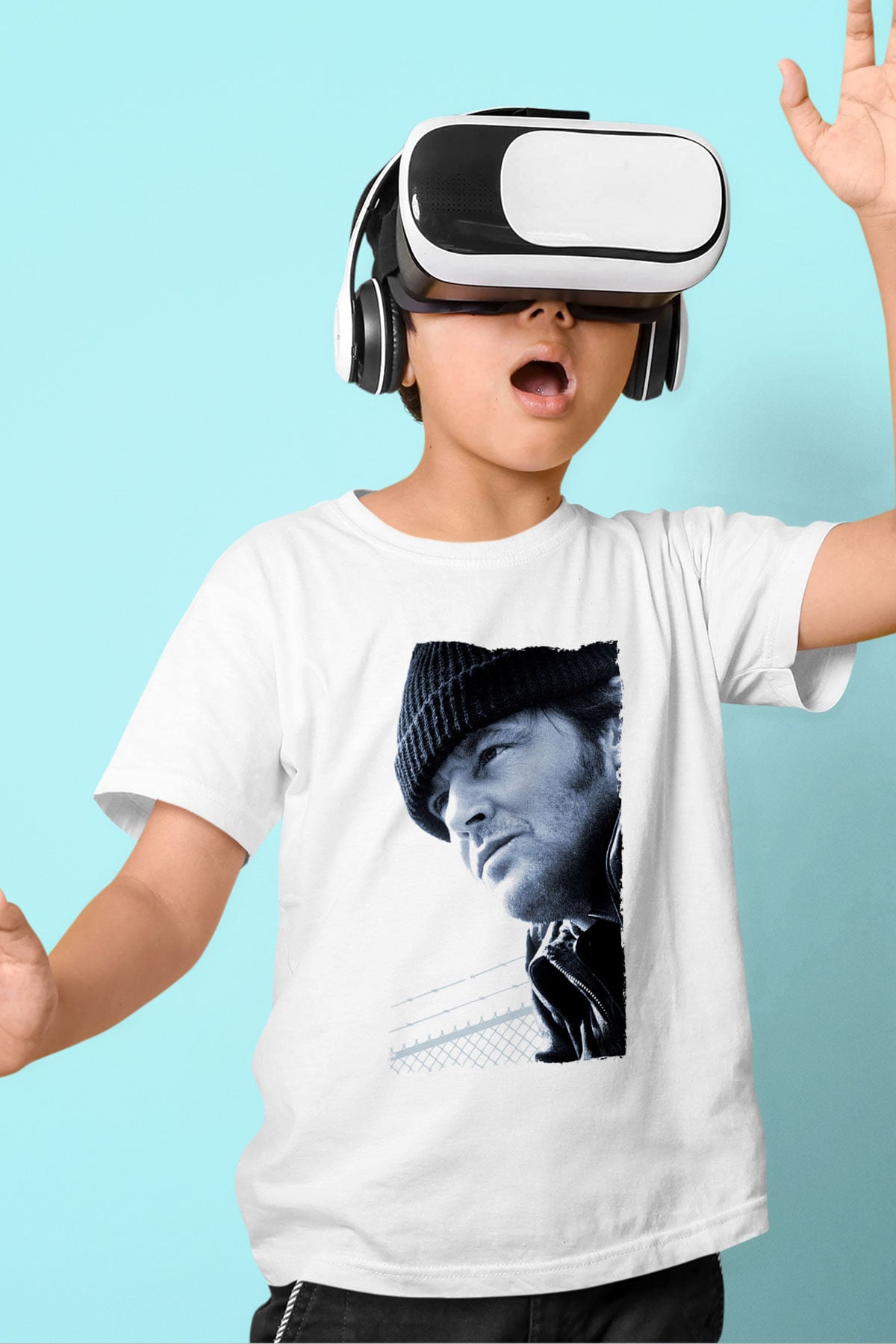 Unisex Guguk Kuşu (One Flew Over the Cuckoos Nest) Baskılı Beyaz Çocuk Tshirt