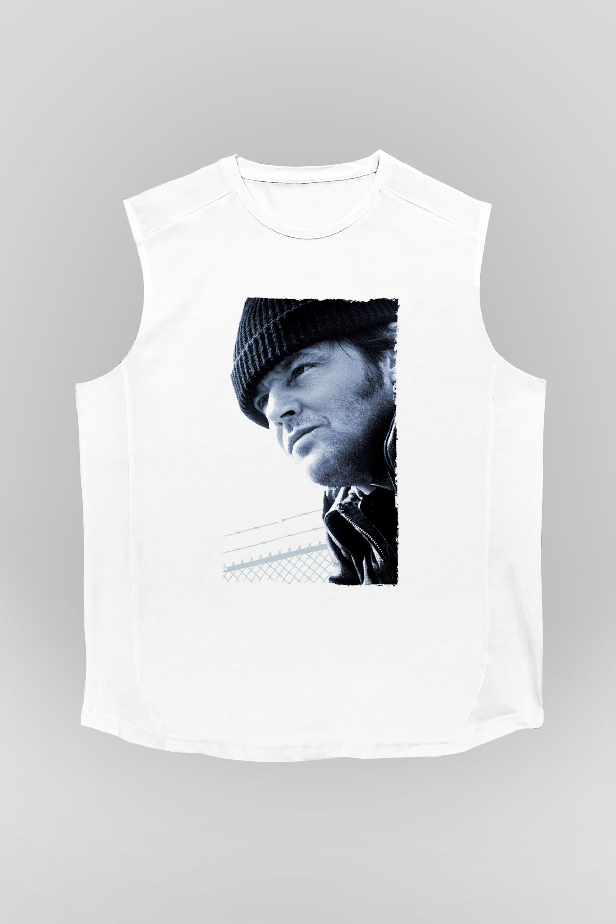 Unisex Guguk Kuşu (One Flew Over the Cuckoos Nest) Baskılı Beyaz Kolsuz Tshirt
