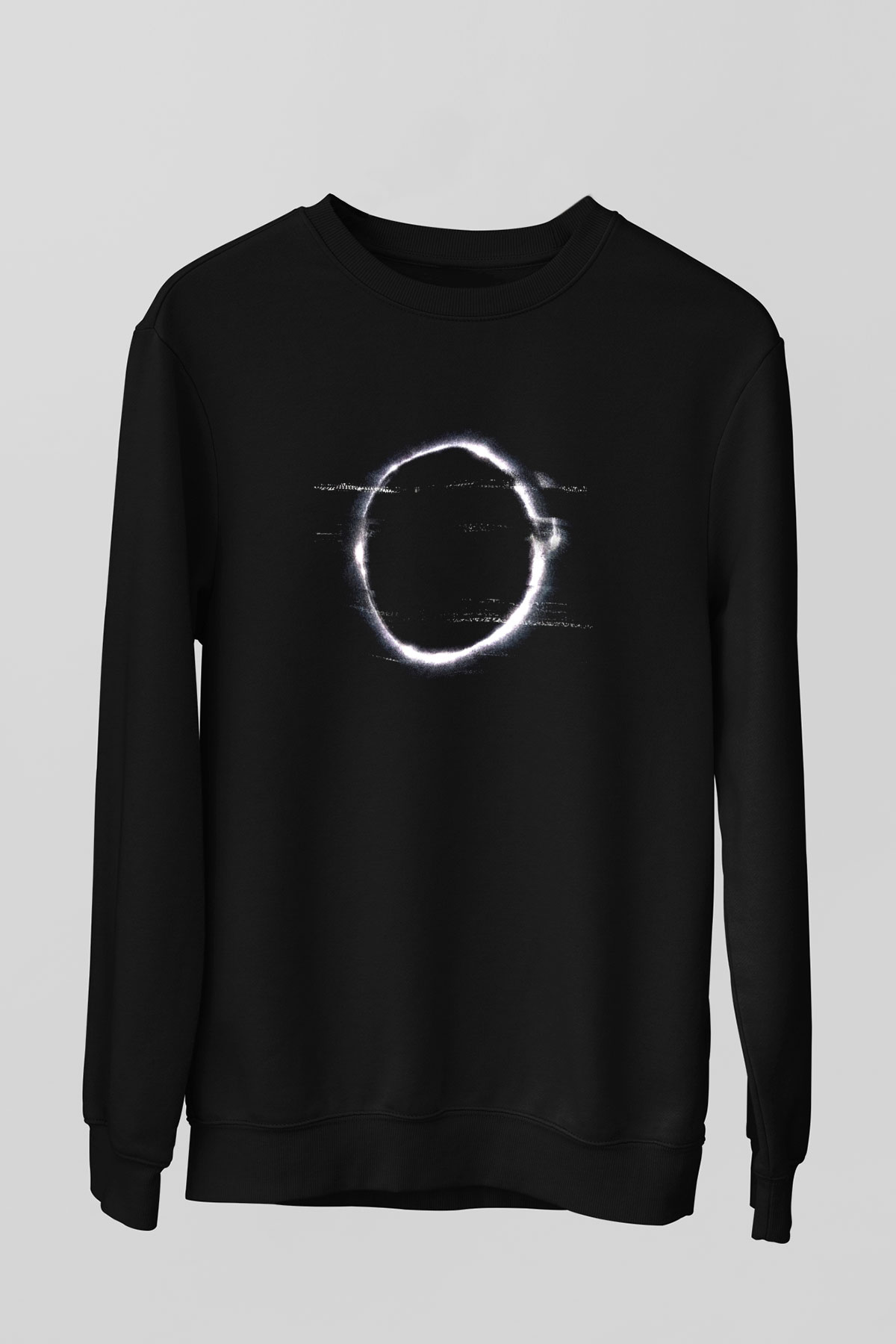 Unisex Halka (The Ring) Baskılı Siyah Sweatshirt
