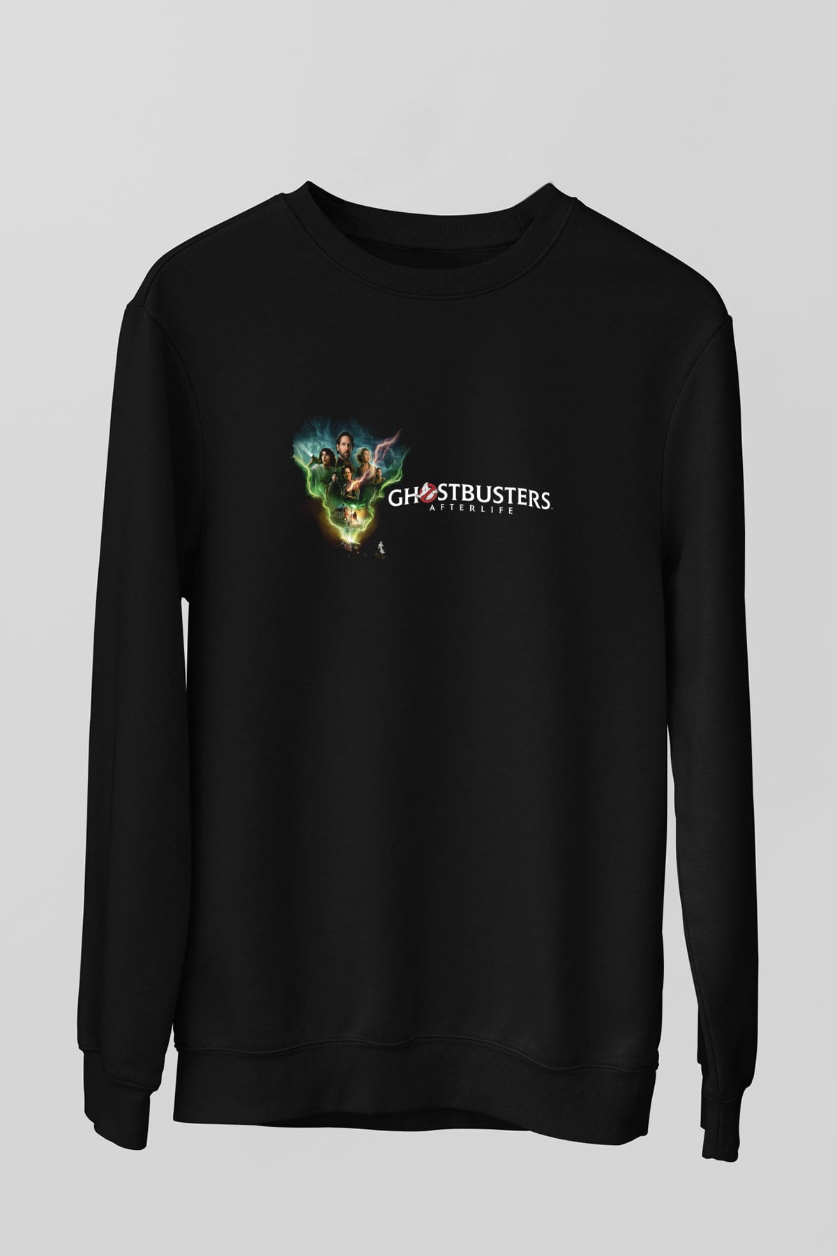 Unisex Hayalet Avcıları Öteki Dünya (Ghostbusters Afterlife) Baskılı Siyah Sweatshirt