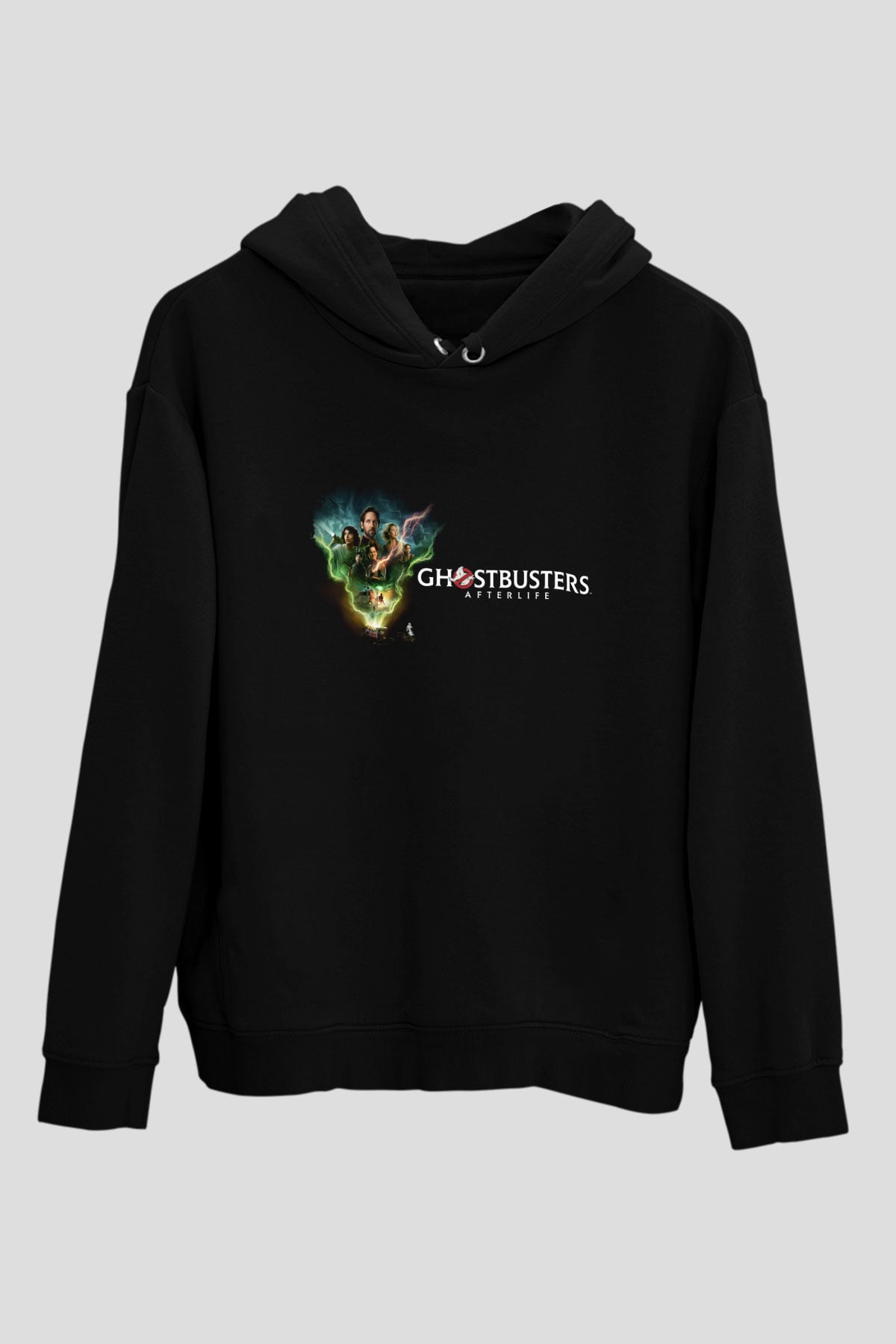 Unisex Hayalet Avcıları Öteki Dünya (Ghostbusters Afterlife) Baskılı Siyah Kapüşonlu Sweatshirt