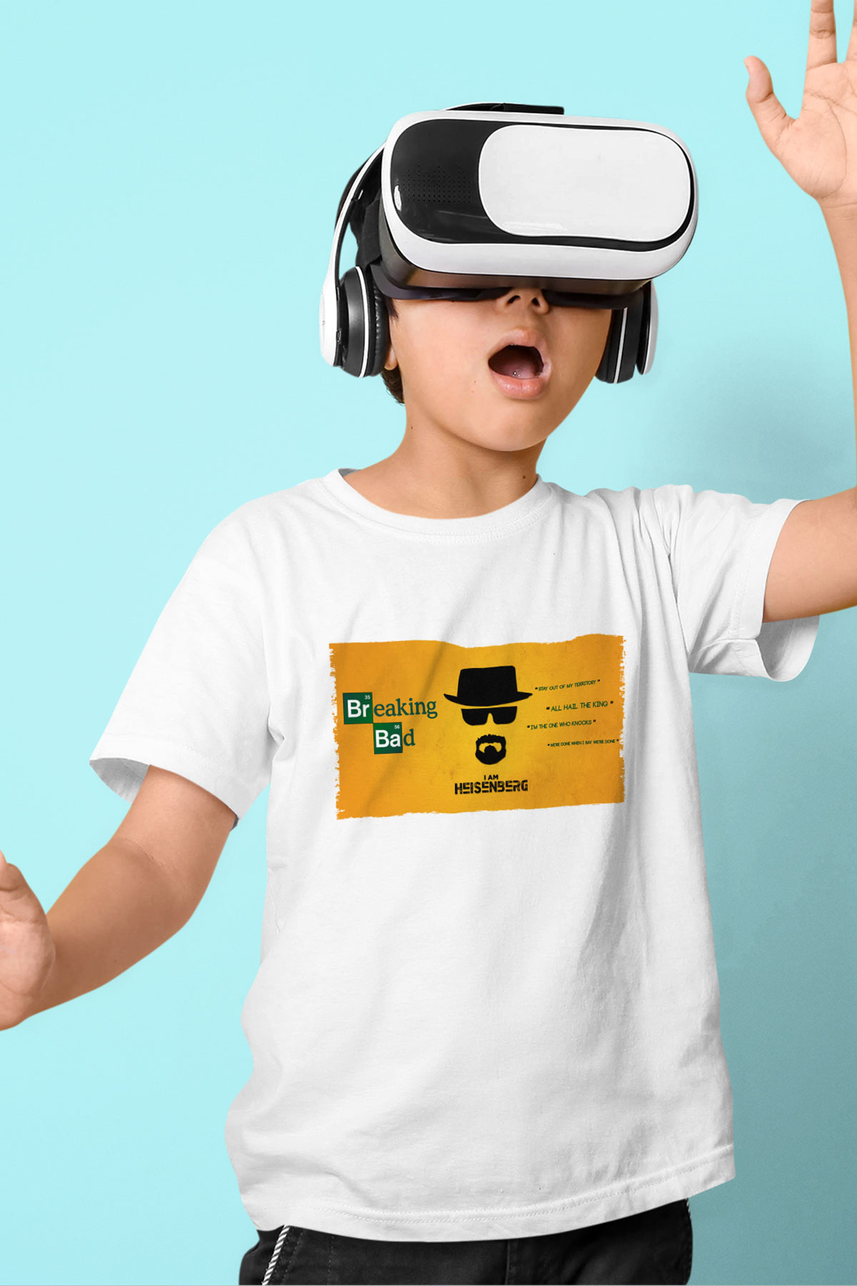 Unisex Heisenberg - Breaking Bad Baskılı Beyaz Çocuk Tshirt
