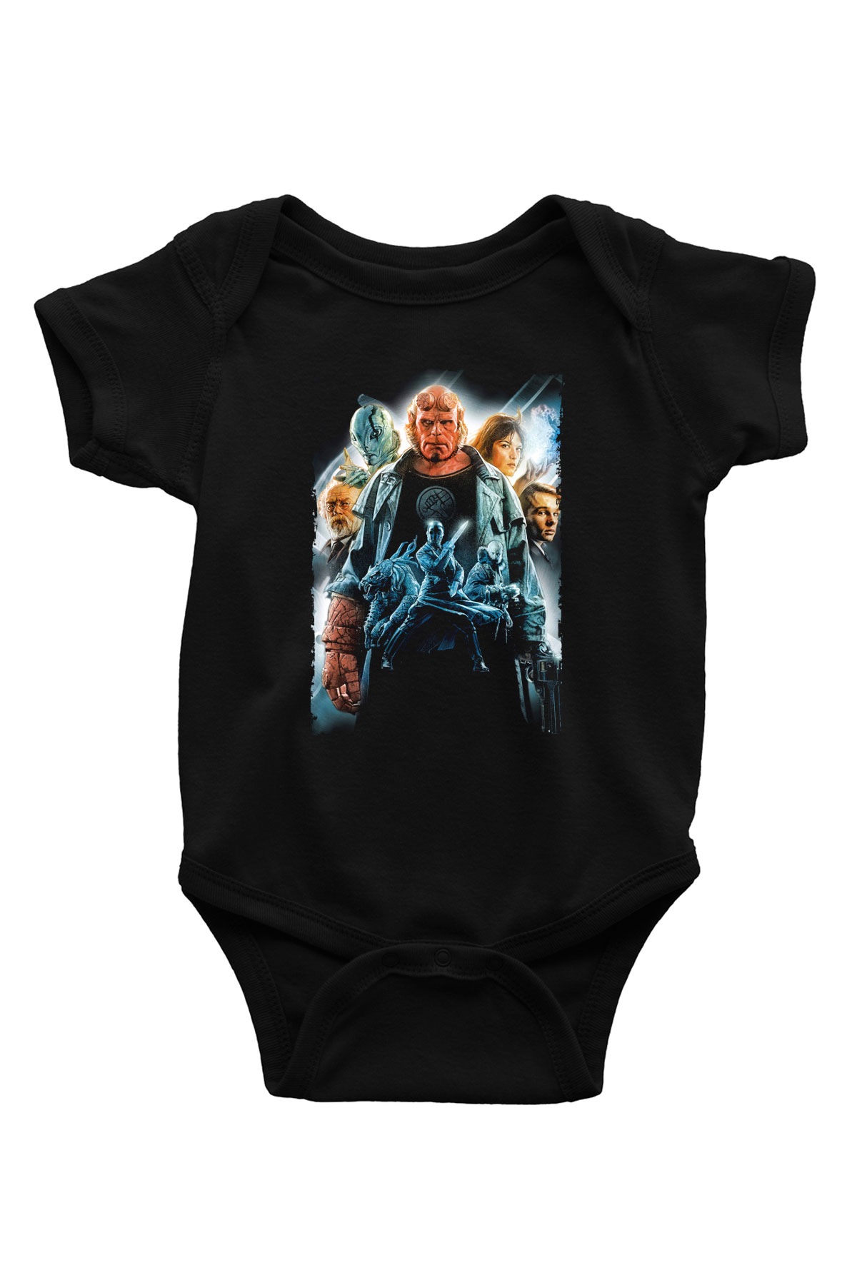 Unisex Hellboy Baskılı Siyah Çocuk Unisex Tişört