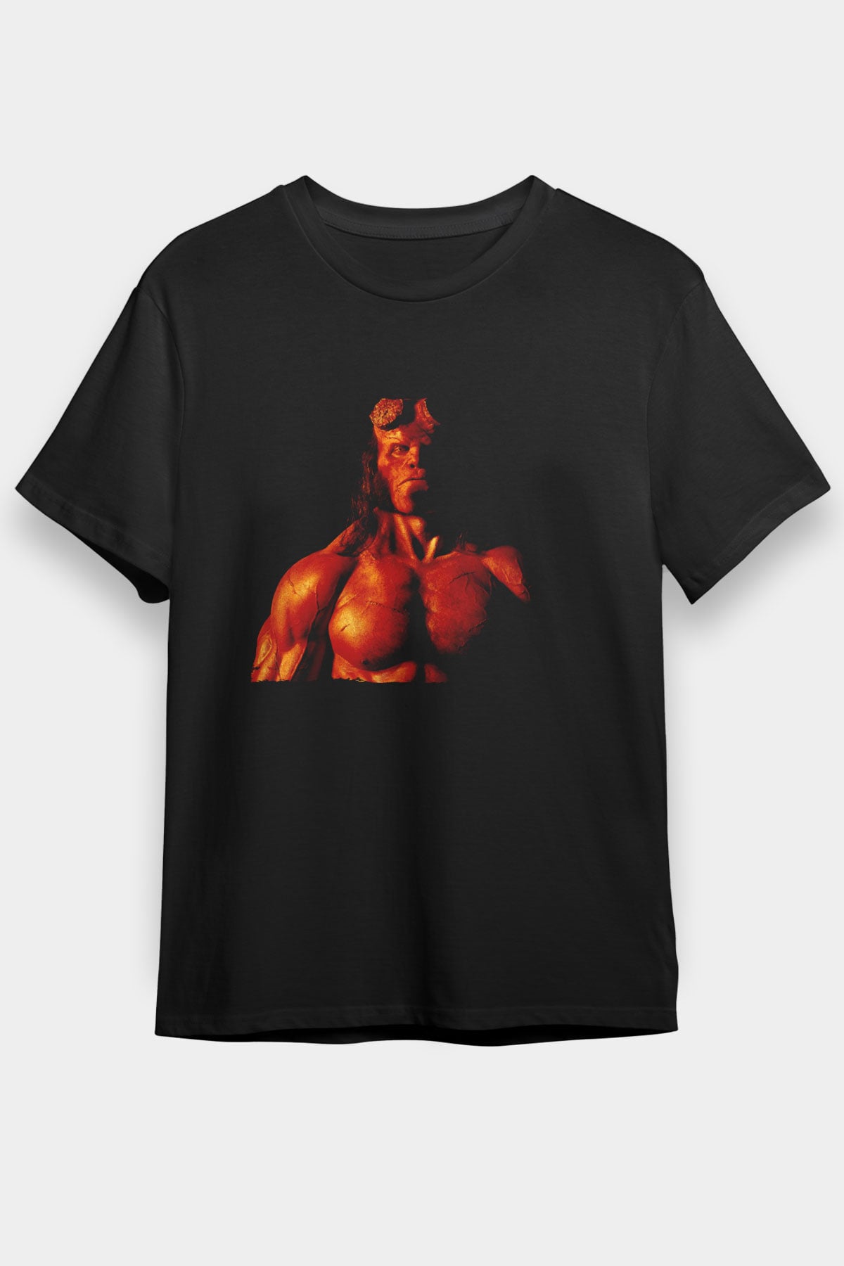 Hellboy Baskılı Siyah T-Shirt