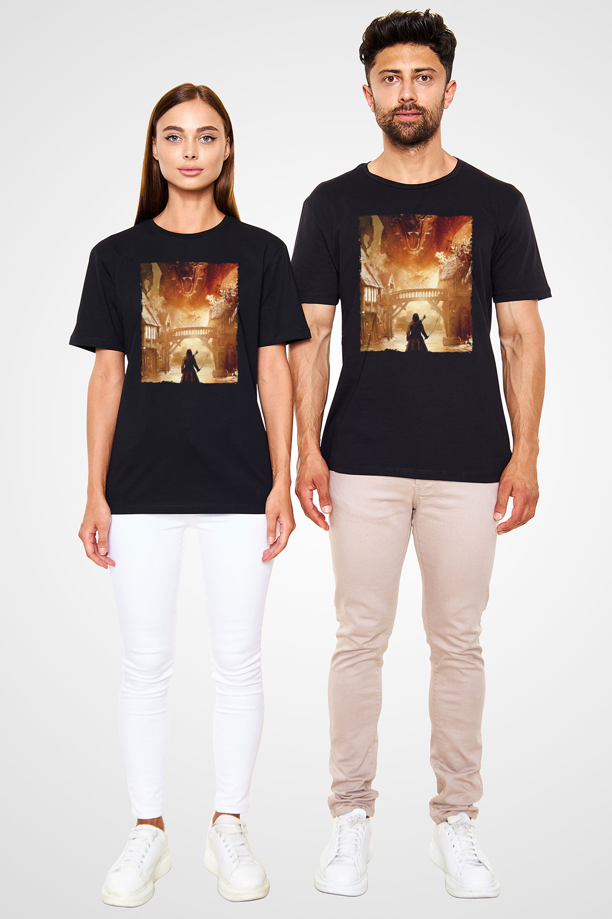 Hobbit Beş Ordunun Savaşı (The Hobbit The Battle of the Five Armies) Baskılı Siyah Tshirt