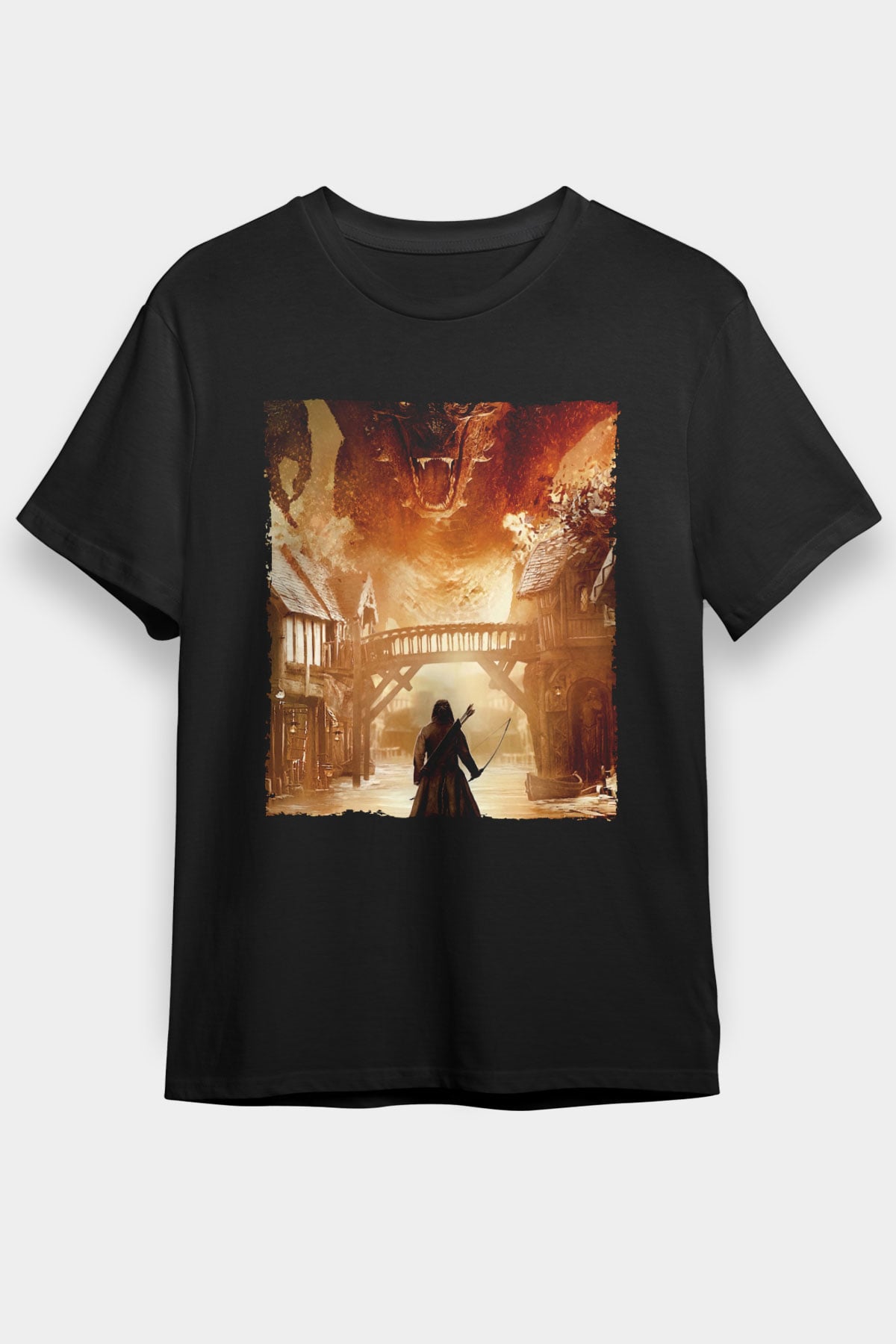 Hobbit Beş Ordunun Savaşı (The Hobbit The Battle of the Five Armies) Baskılı Siyah Tshirt