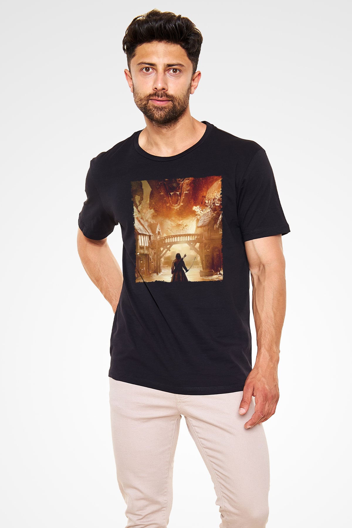 Hobbit Beş Ordunun Savaşı (The Hobbit The Battle of the Five Armies) Baskılı Siyah Tshirt