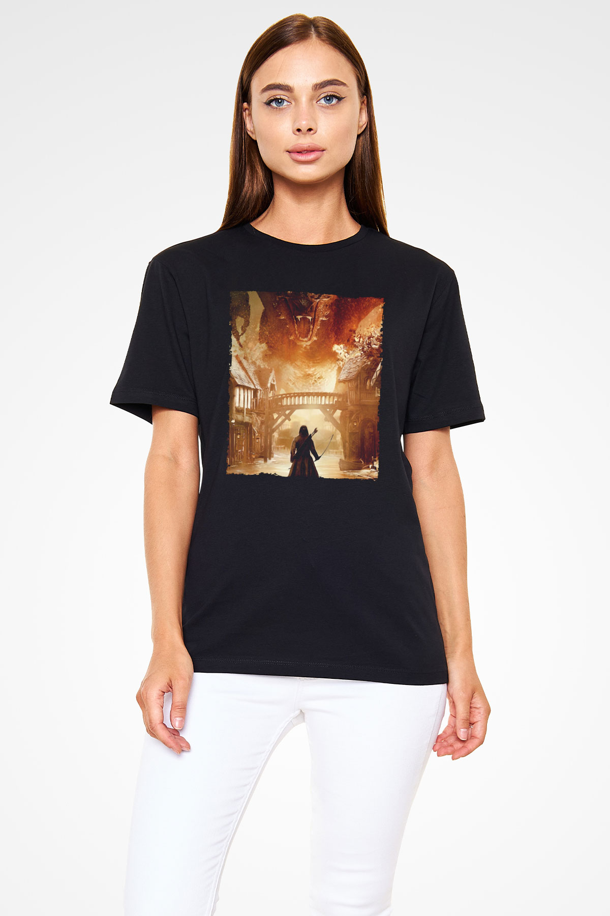 Hobbit Beş Ordunun Savaşı (The Hobbit The Battle of the Five Armies) Baskılı Siyah Tshirt