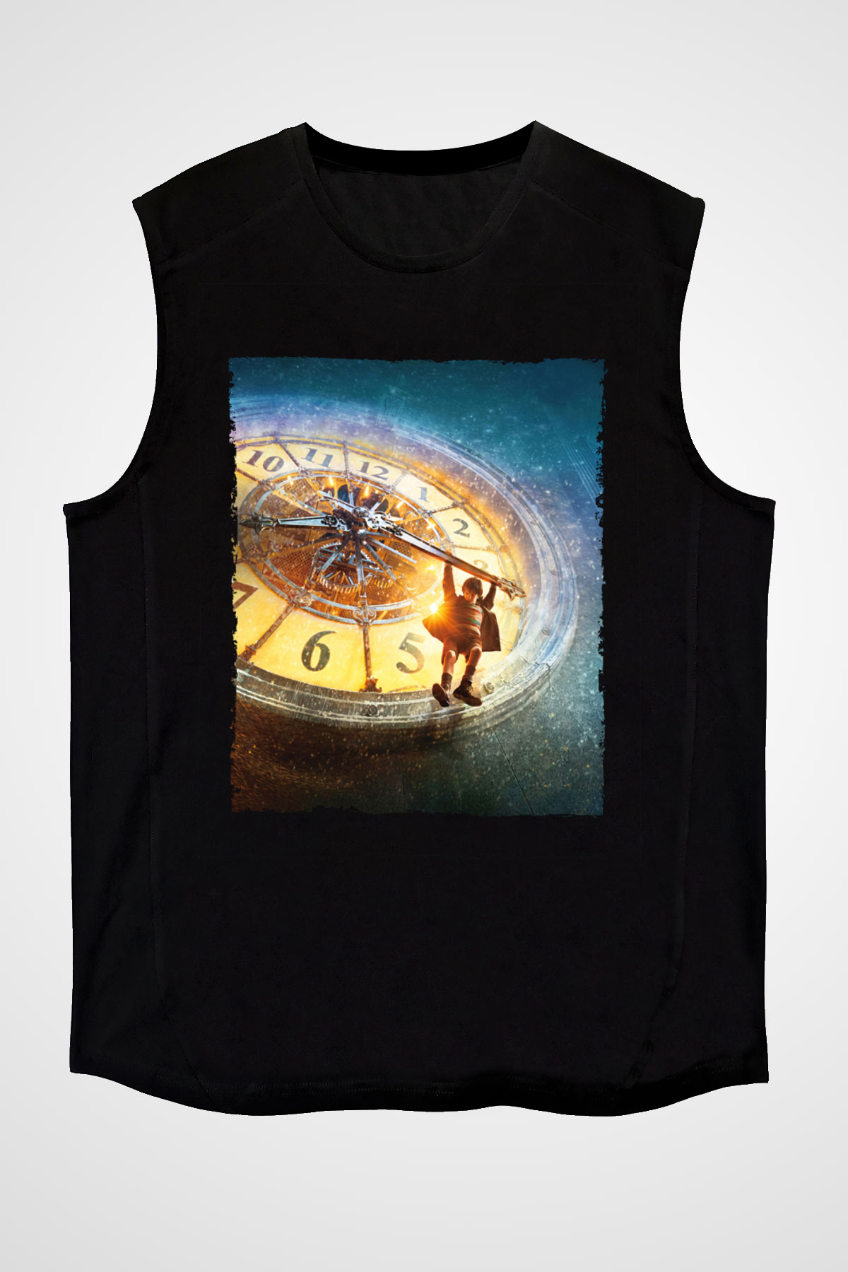 Unisex Hugo Baskılı Siyah Kolsuz Tshirt