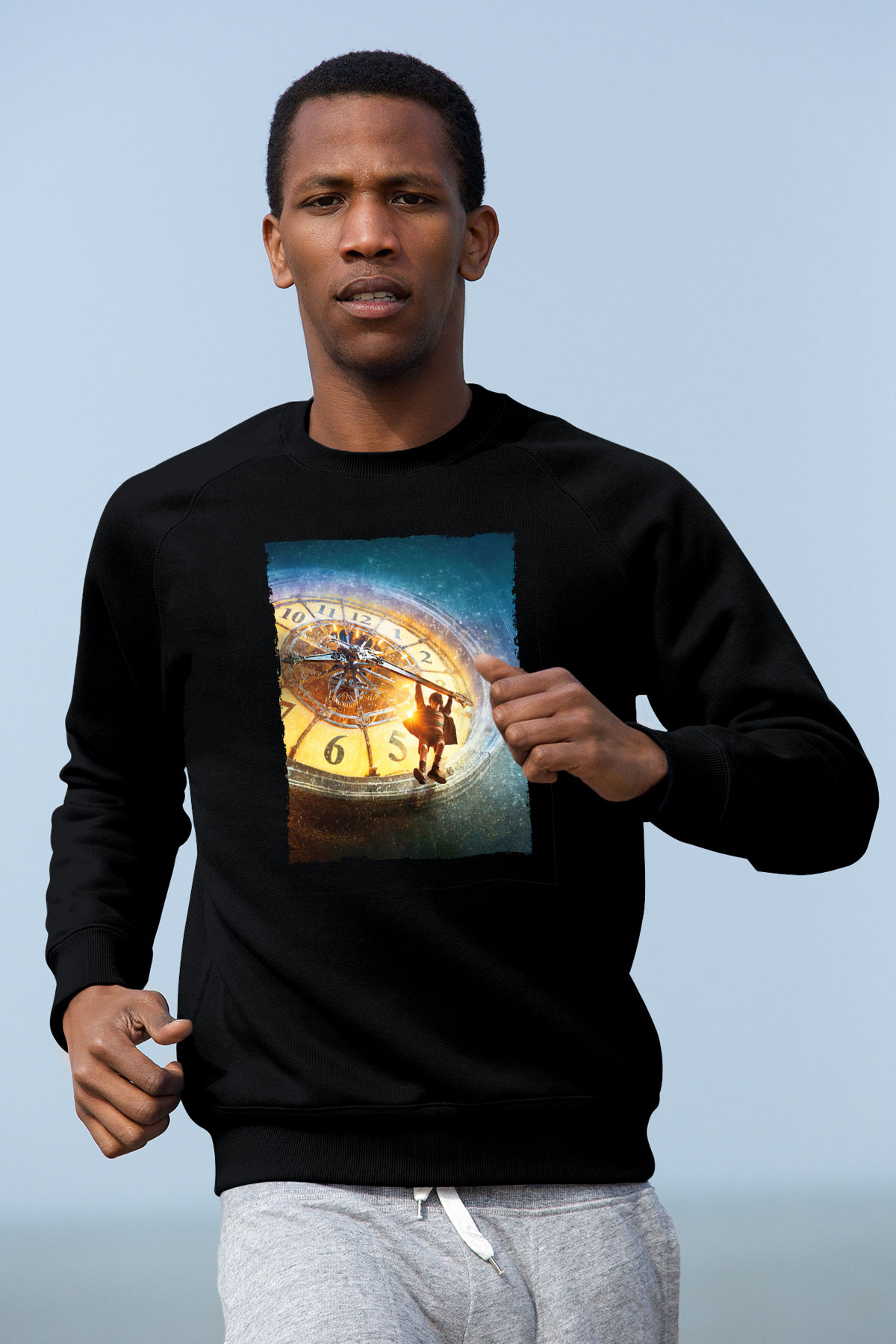 Unisex Hugo Baskılı Siyah Sweatshirt