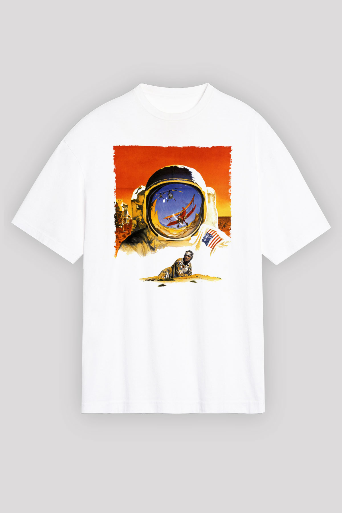 Unisex Hükmedenler - Capricorn Baskılı Beyaz Oversize Oversize T-shirt