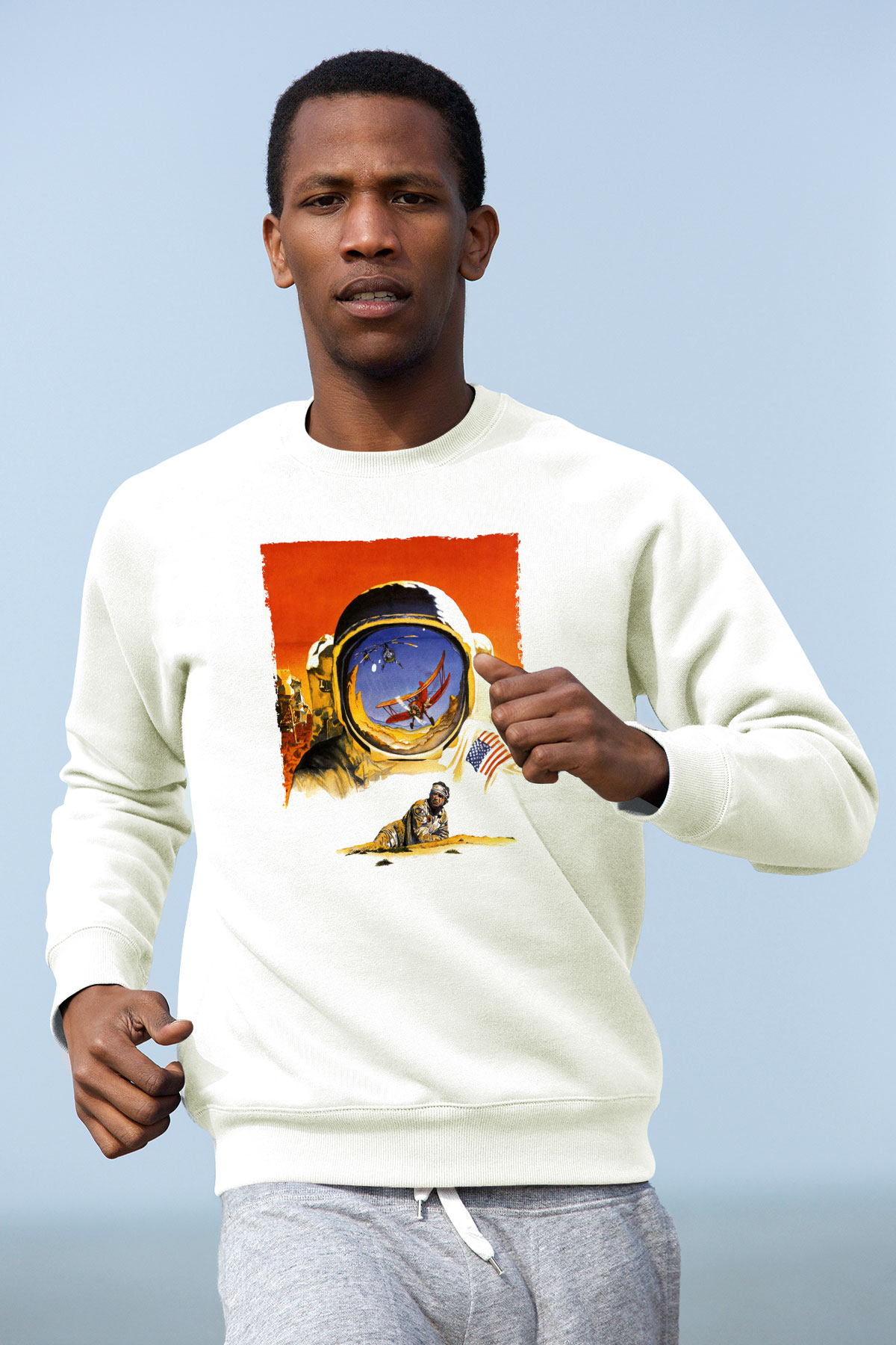Unisex Hükmedenler - Capricorn Baskılı Beyaz Sweatshirt