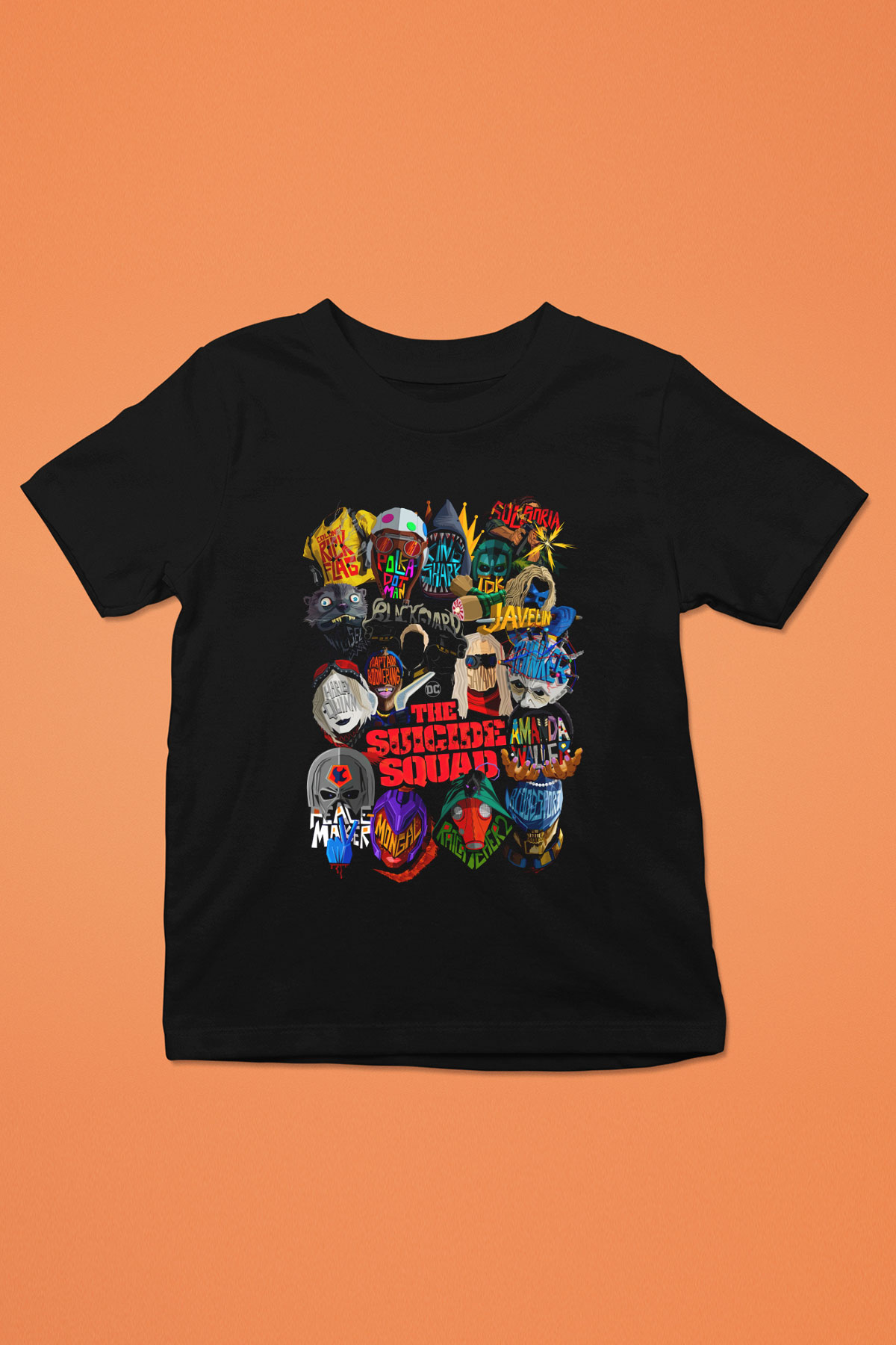 Unisex İntihar Timi (The Suicide Squad) Baskılı Siyah Çocuk T-Shirt