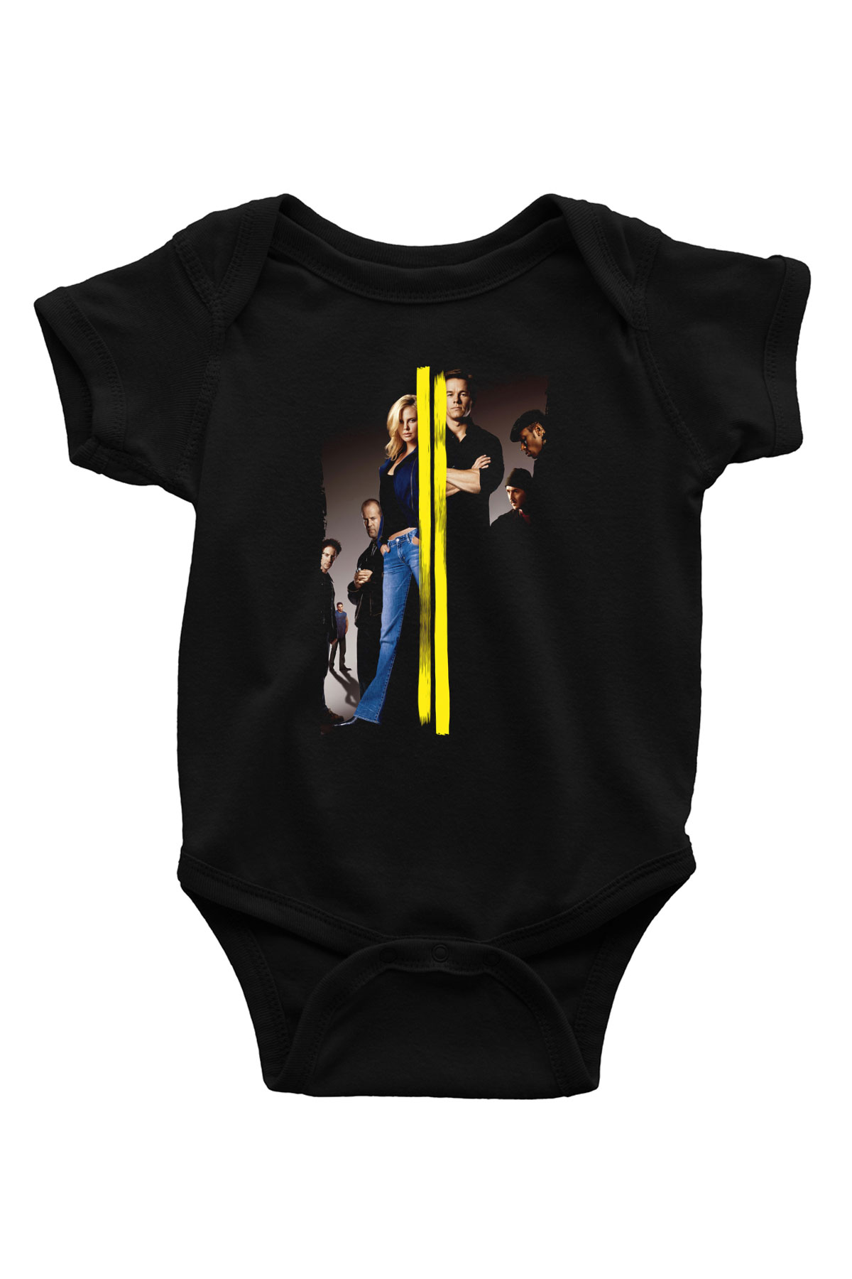 Unisex İtalyan İşi (The Italian Job) Baskılı Siyah Bebek Body - Zıbın