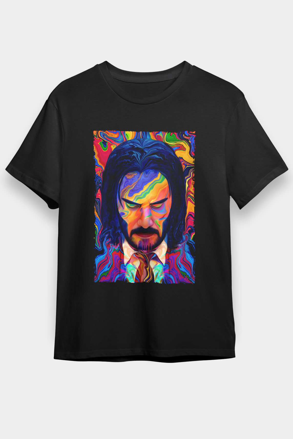 John Wick Serisi (John Wick) Baskılı Siyah T-Shirt