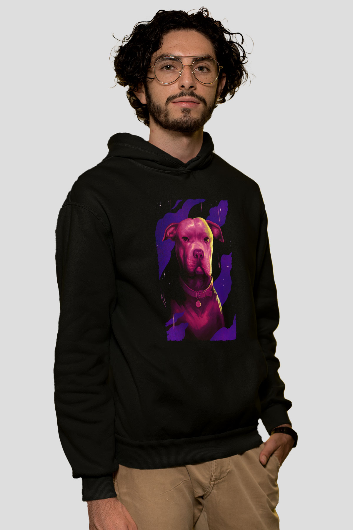 Unisex John Wick Serisi (John Wick) Baskılı Siyah Unisex Kapüşonlu Sweatshirt