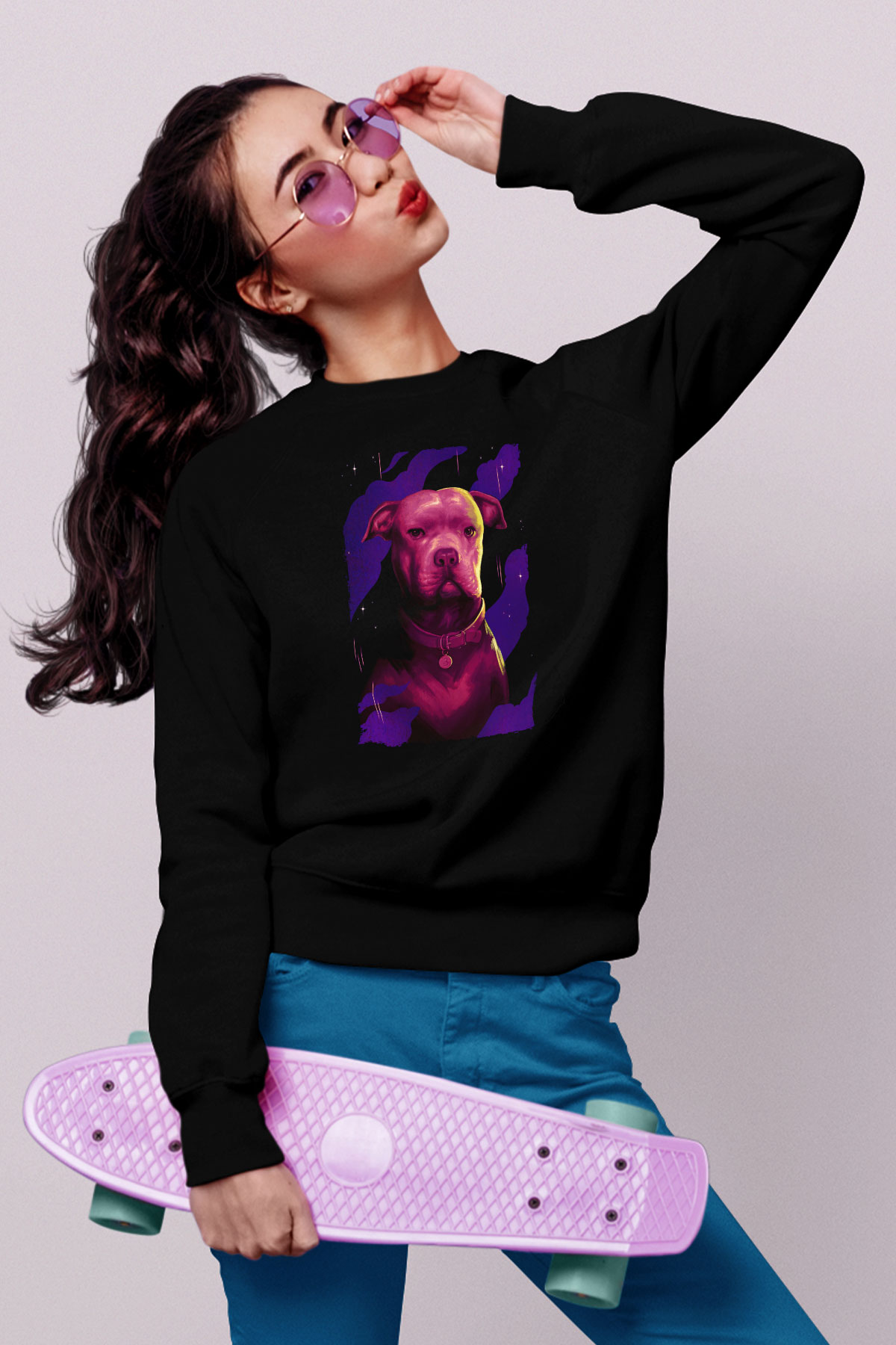 Unisex John Wick Serisi (John Wick) Baskılı Siyah Unisex Sweatshirt