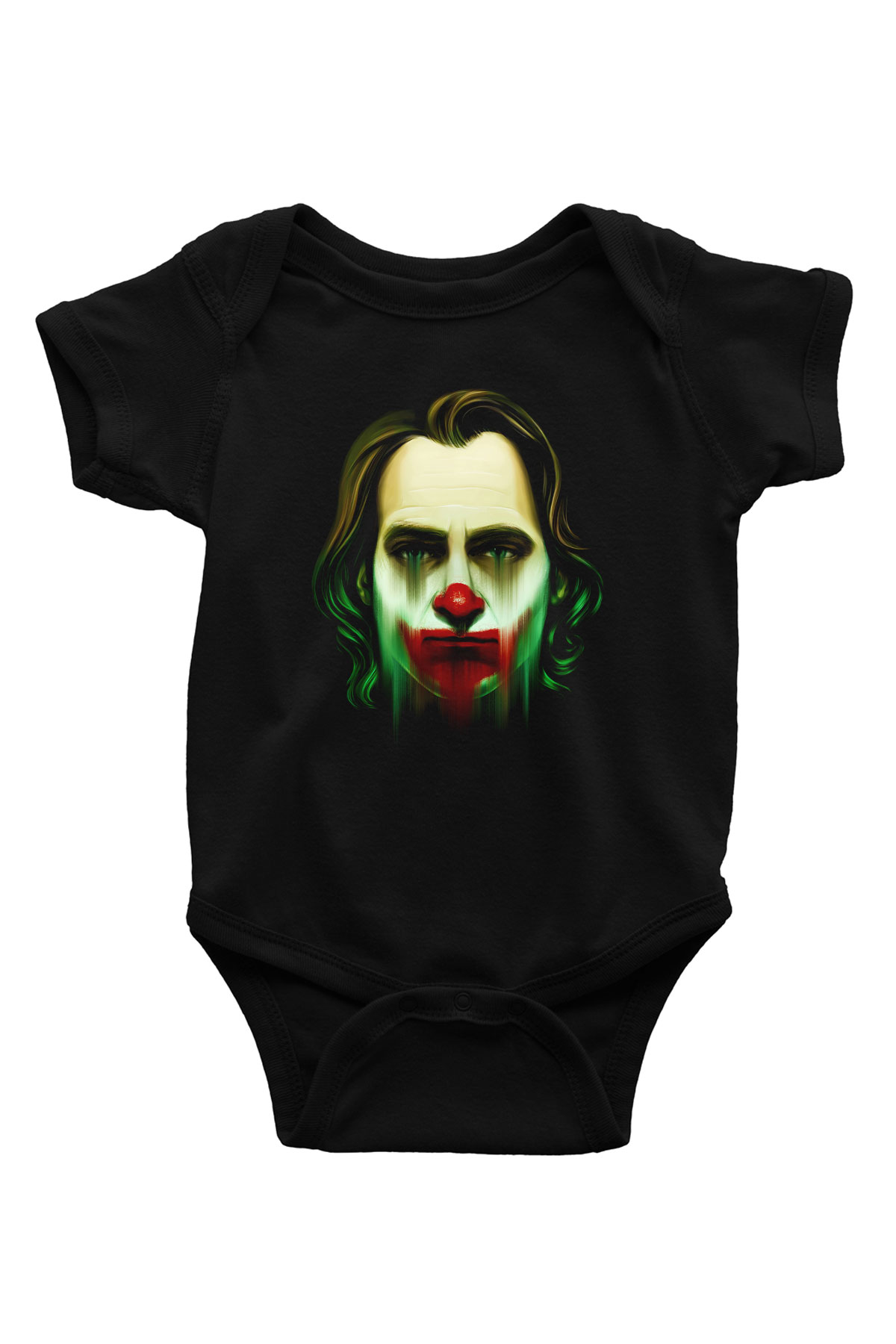 Unisex Joker Baskılı Siyah Bebek Body - Zıbın