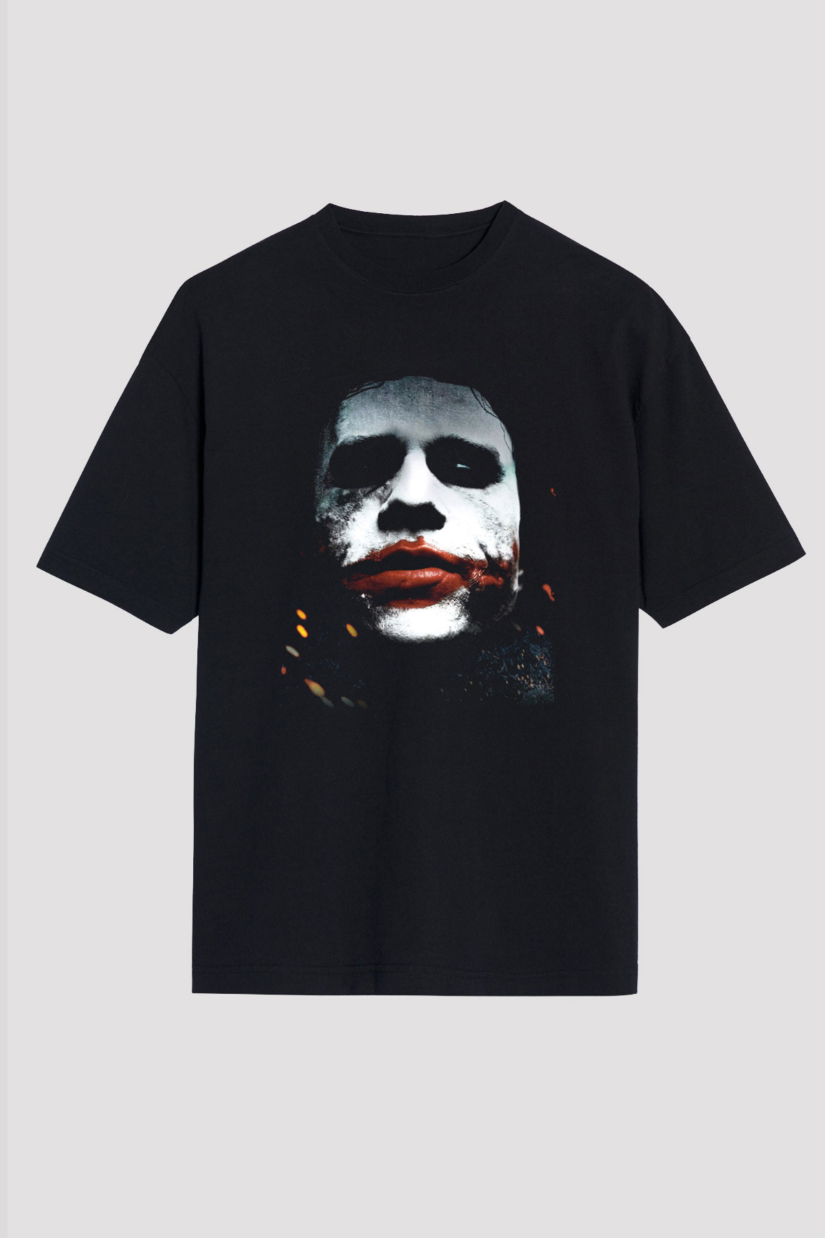 Unisex Joker Baskılı Siyah Unisex Oversize Tshirt