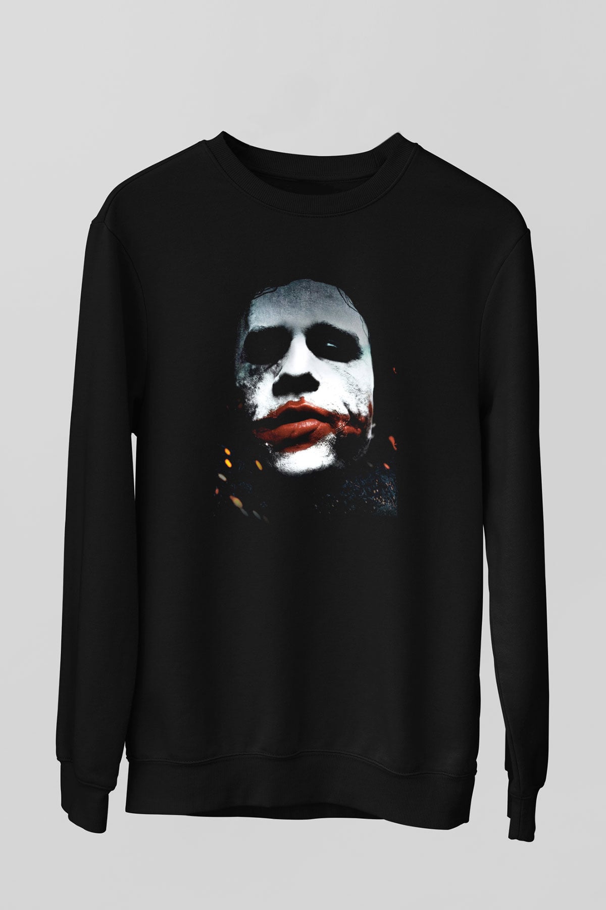 Unisex Joker Baskılı Siyah Unisex Sweatshirt
