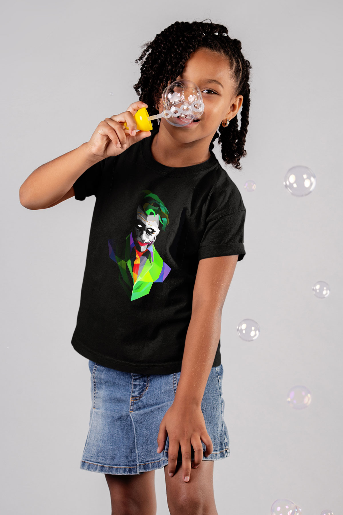 Unisex Joker Siyah Çocuk Unisex Tişört