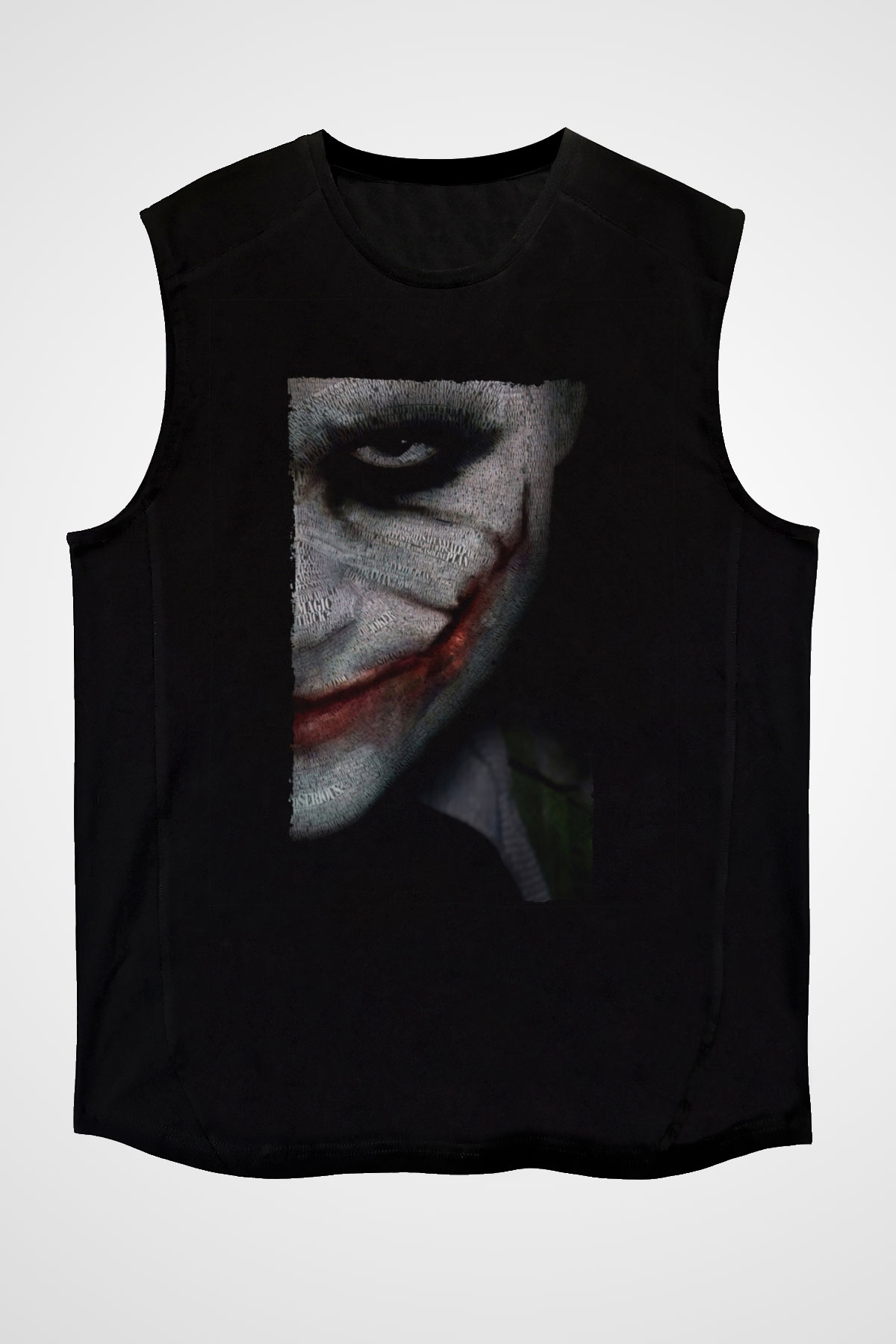 Unisex Joker Siyah Unisex Kolsuz T-shirt