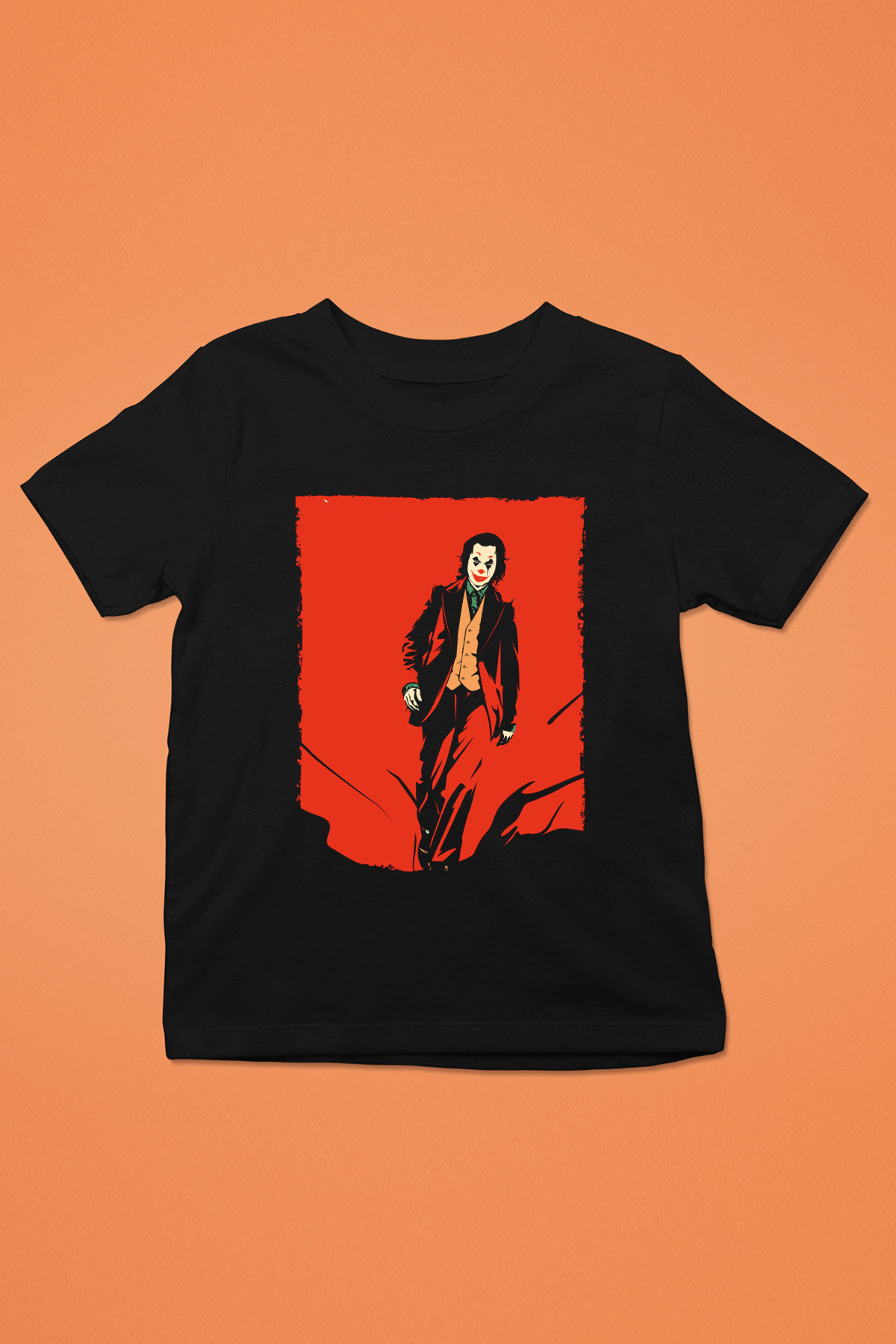 Unisex Joker Temalı Siyah Çocuk Unisex Tshirt