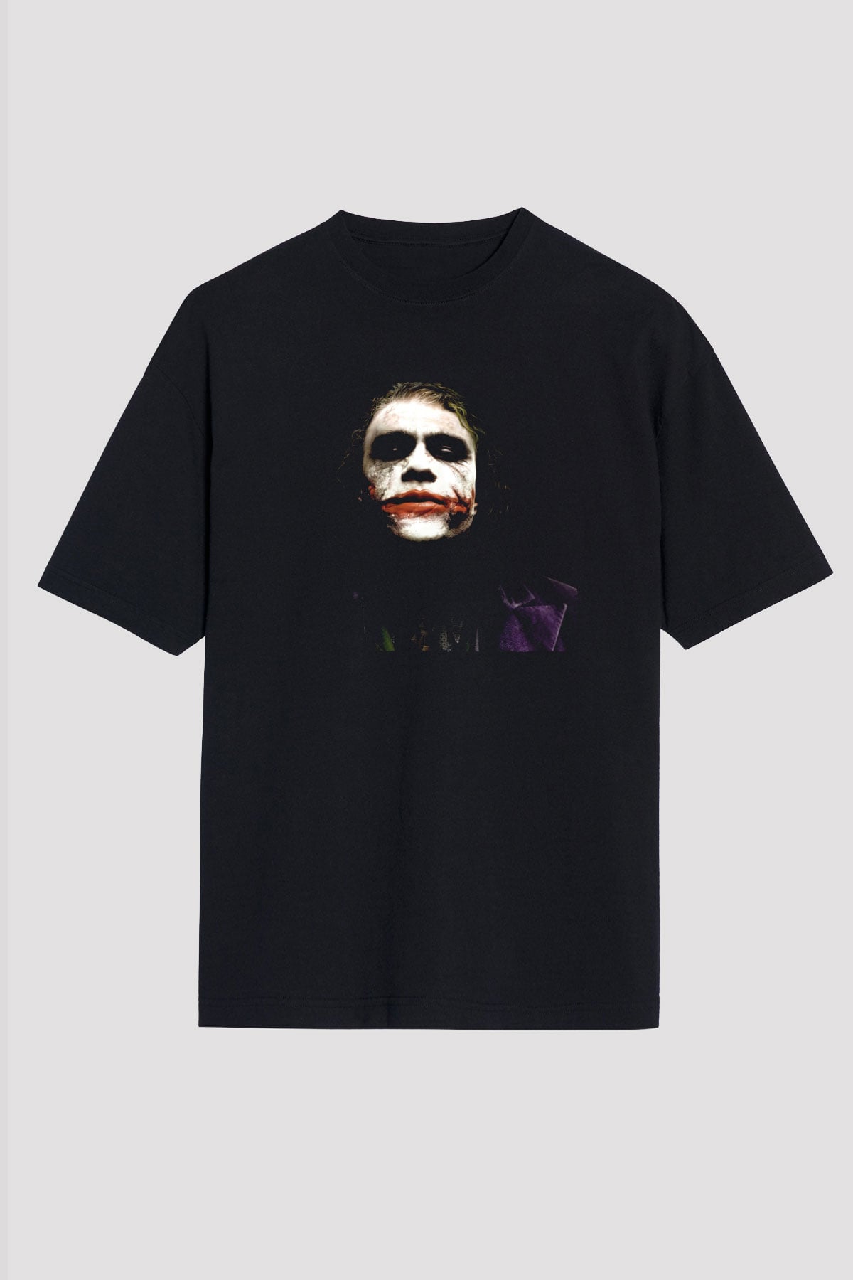 Unisex Joker Temalı Siyah Unisex Oversize T-shirt